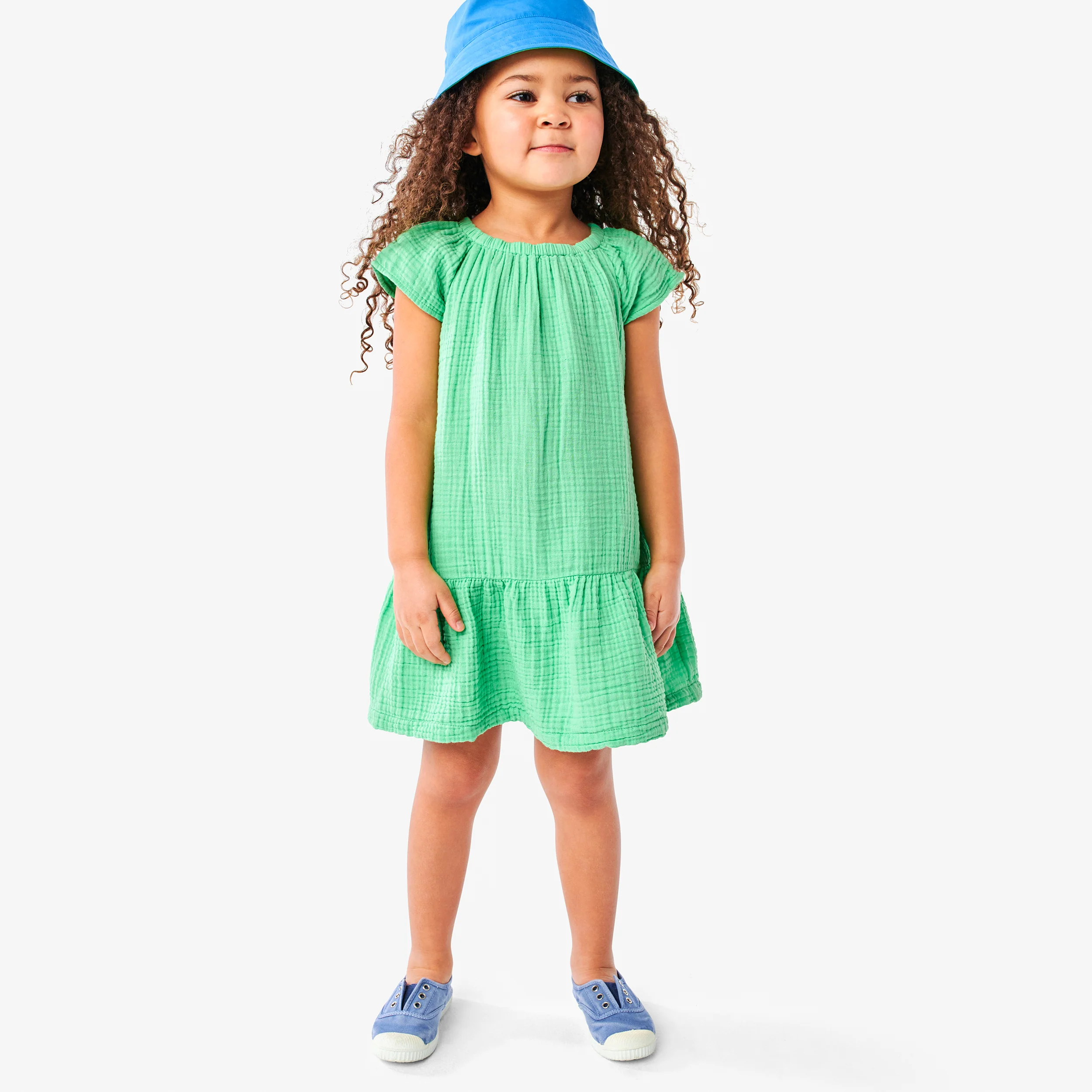 Kids cotton gauze swing dress