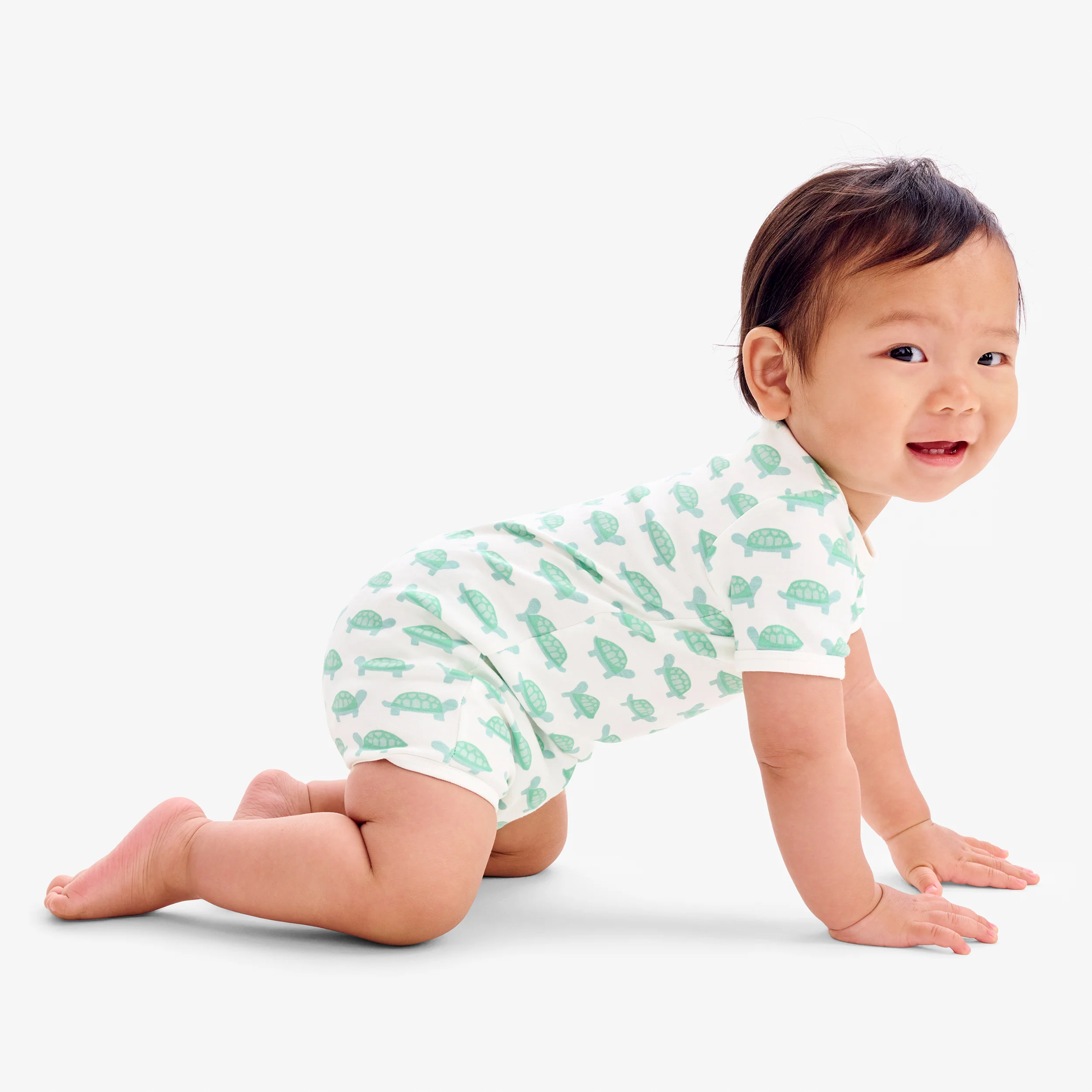 Organic animal friends babysuit shortie