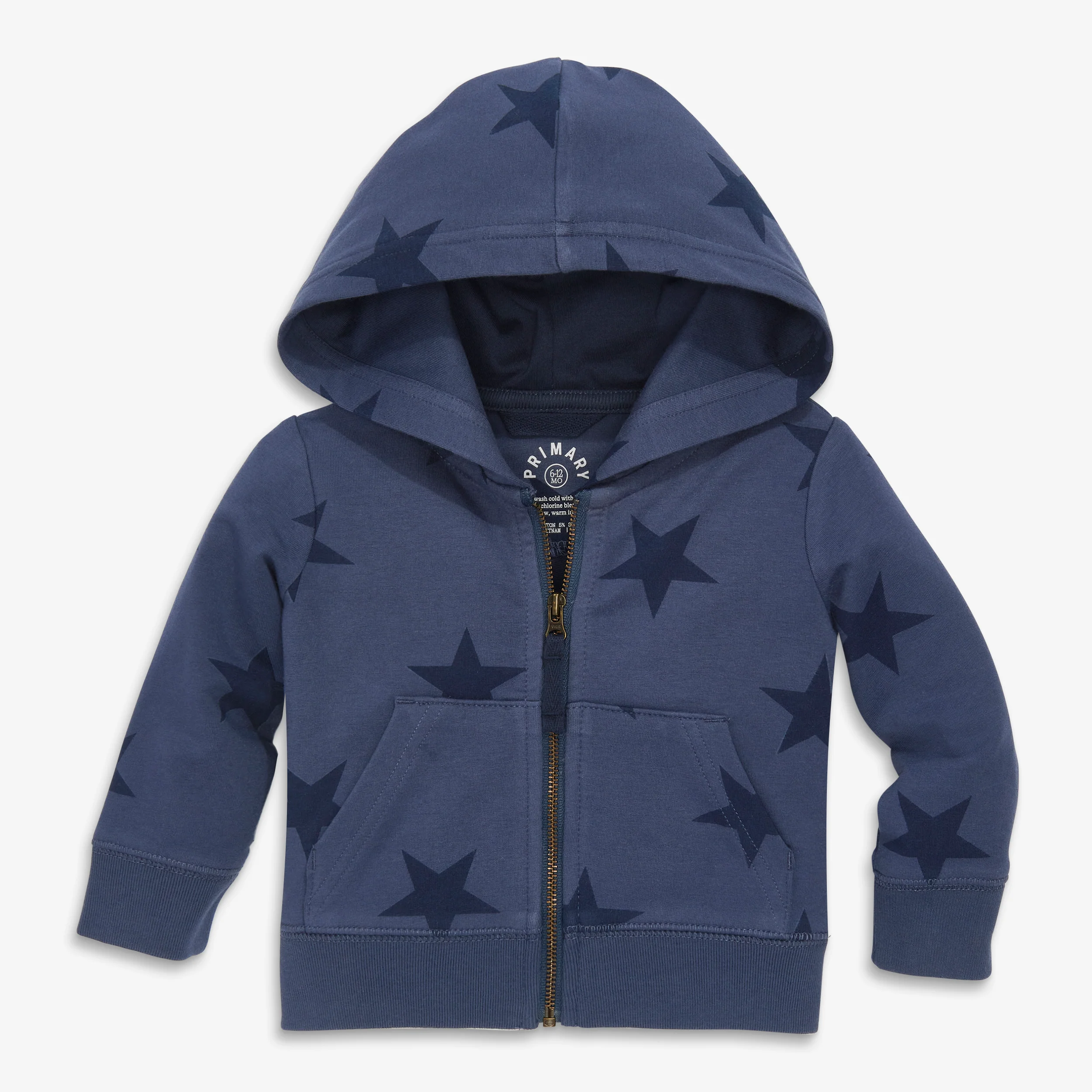 Baby zip hoodie in bold stars