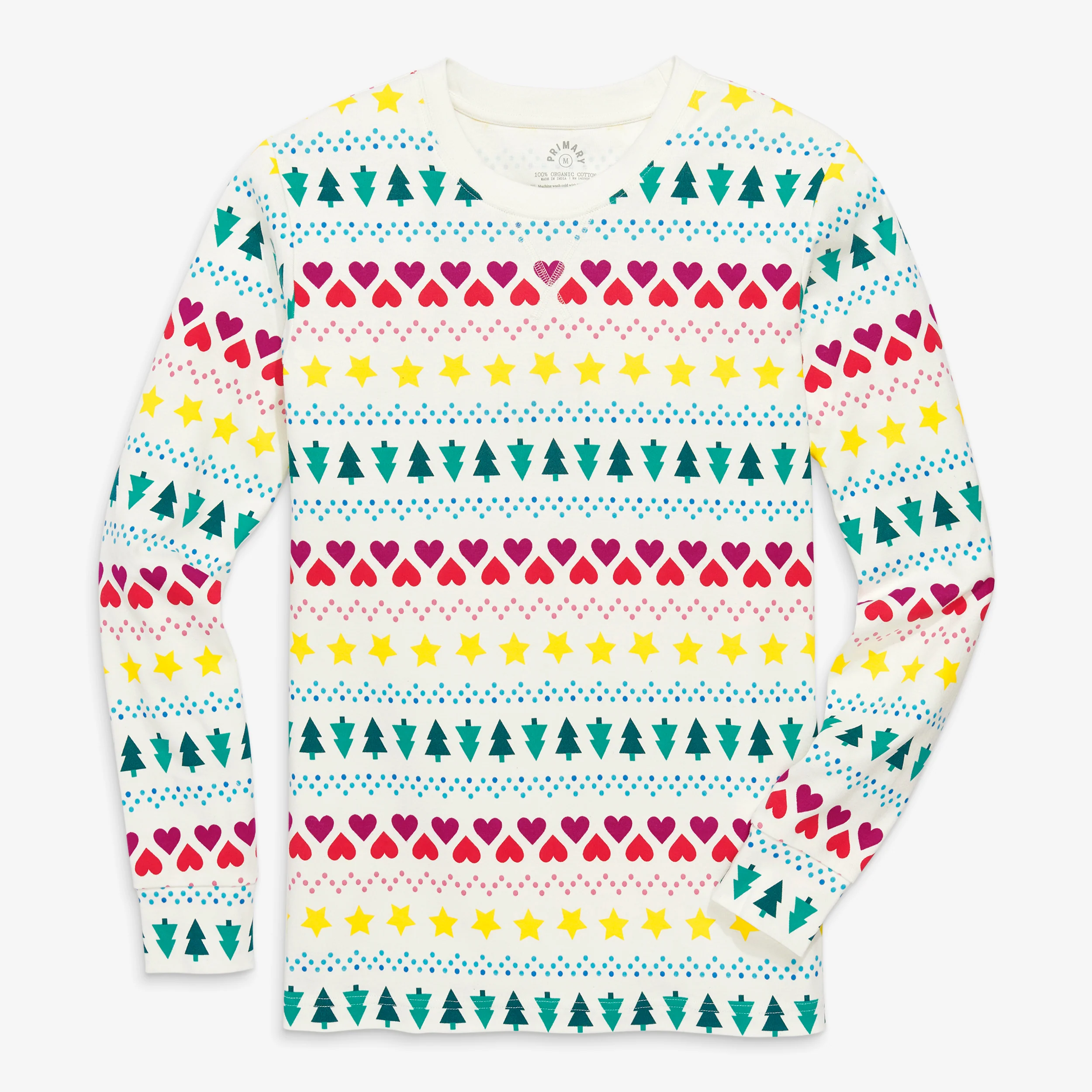 Adult organic pj top in fair isle (unisex fit)