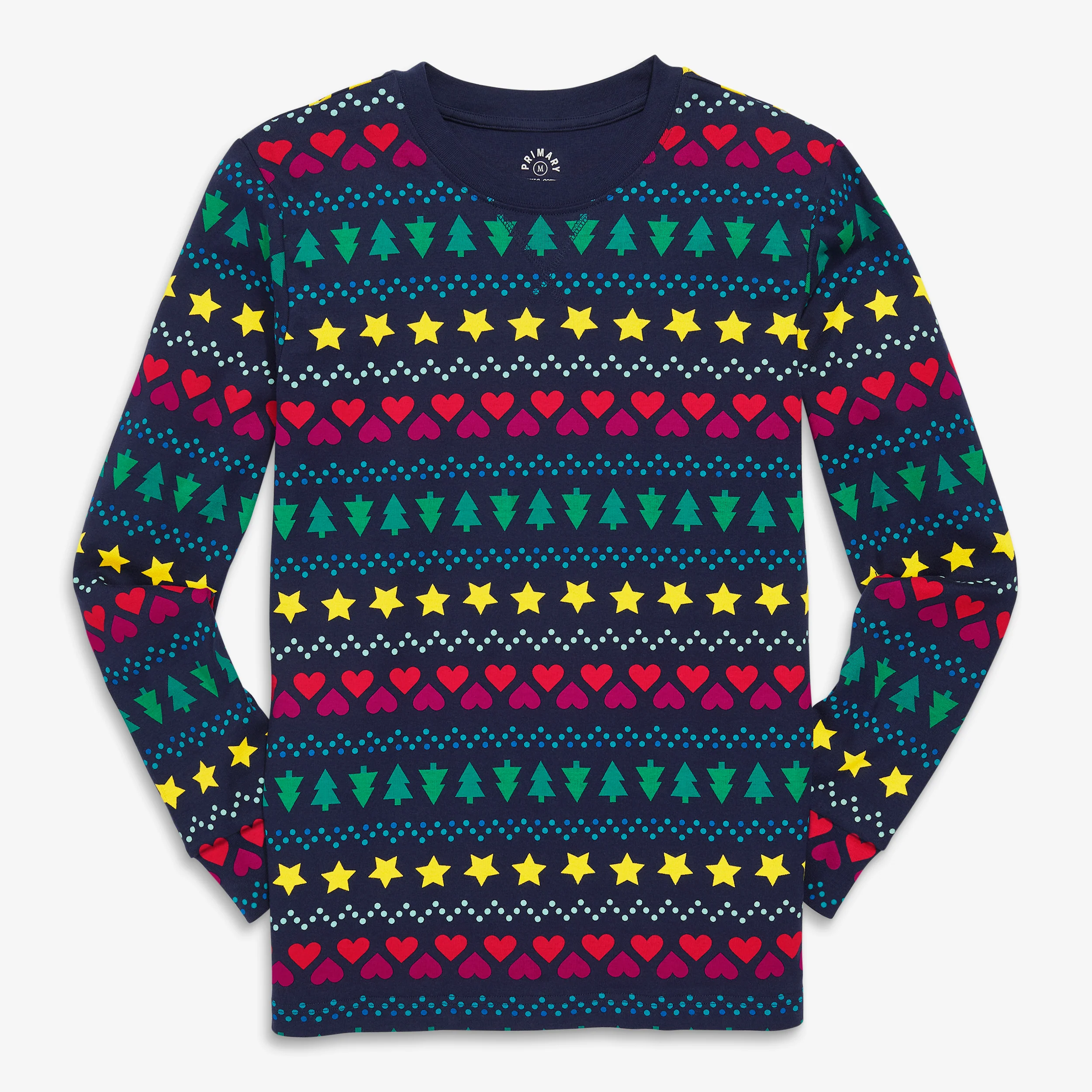 Adult organic pj top in fair isle (unisex fit)