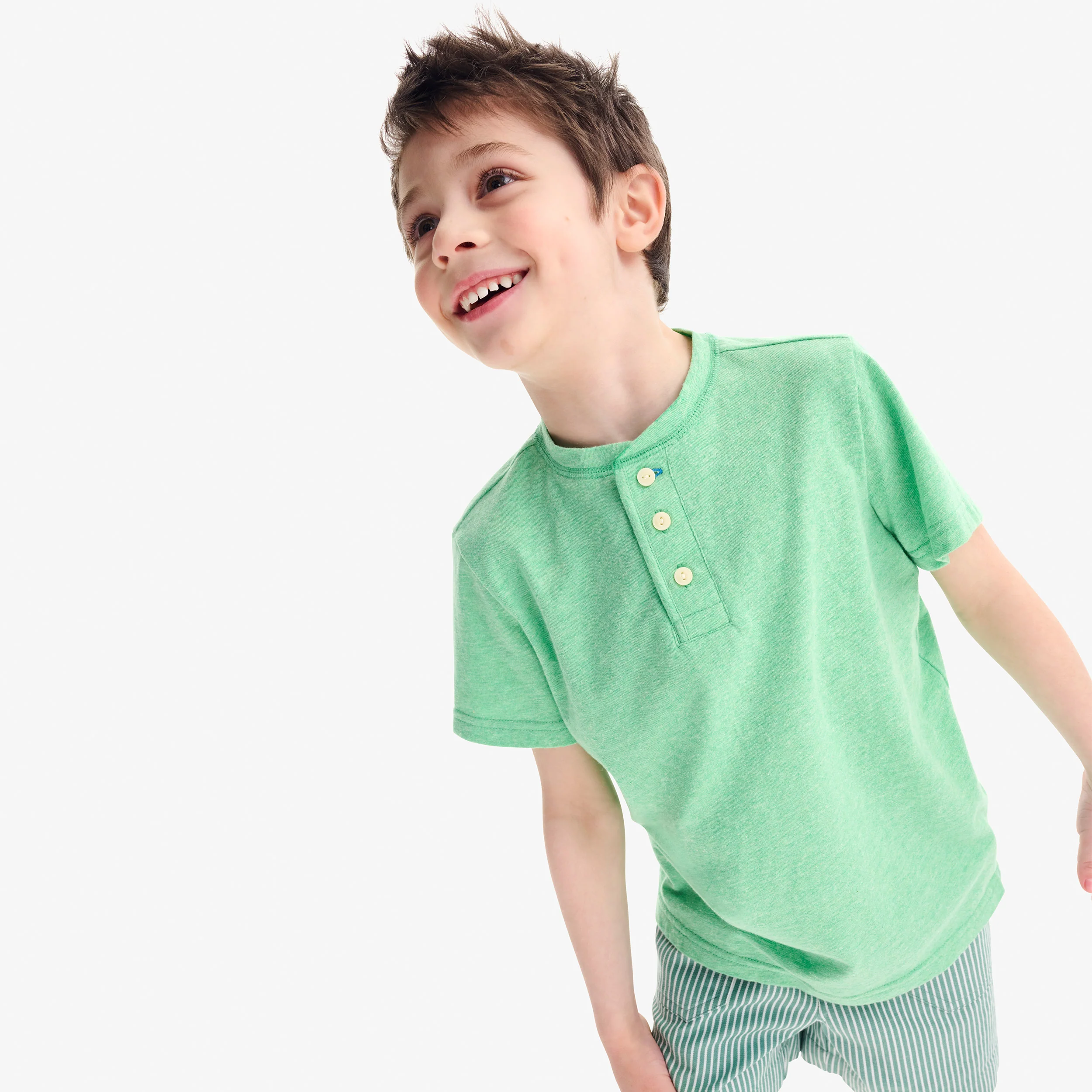 Kids heathered henley tee