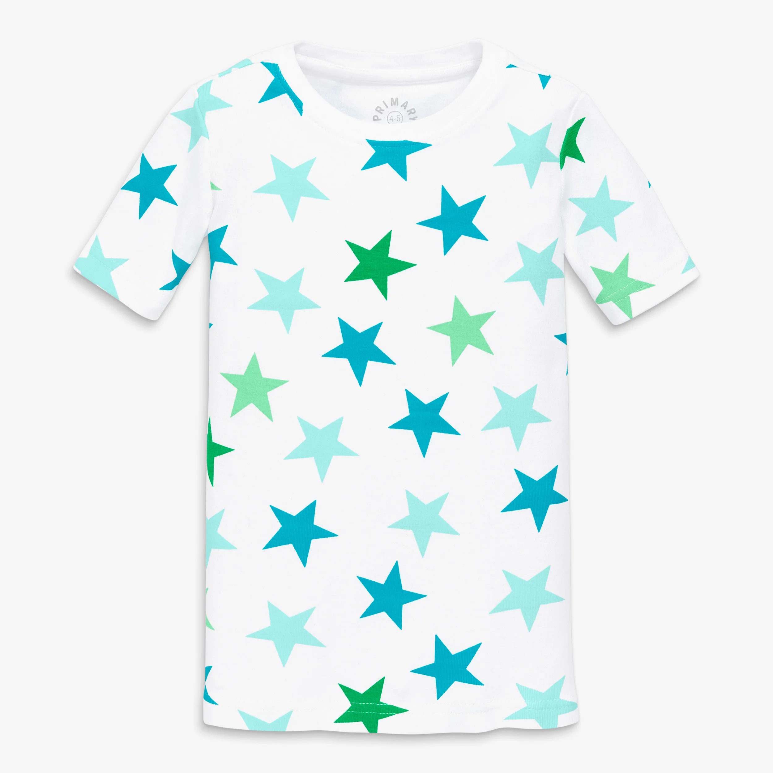 Kids organic short sleeve pj top in cutout star