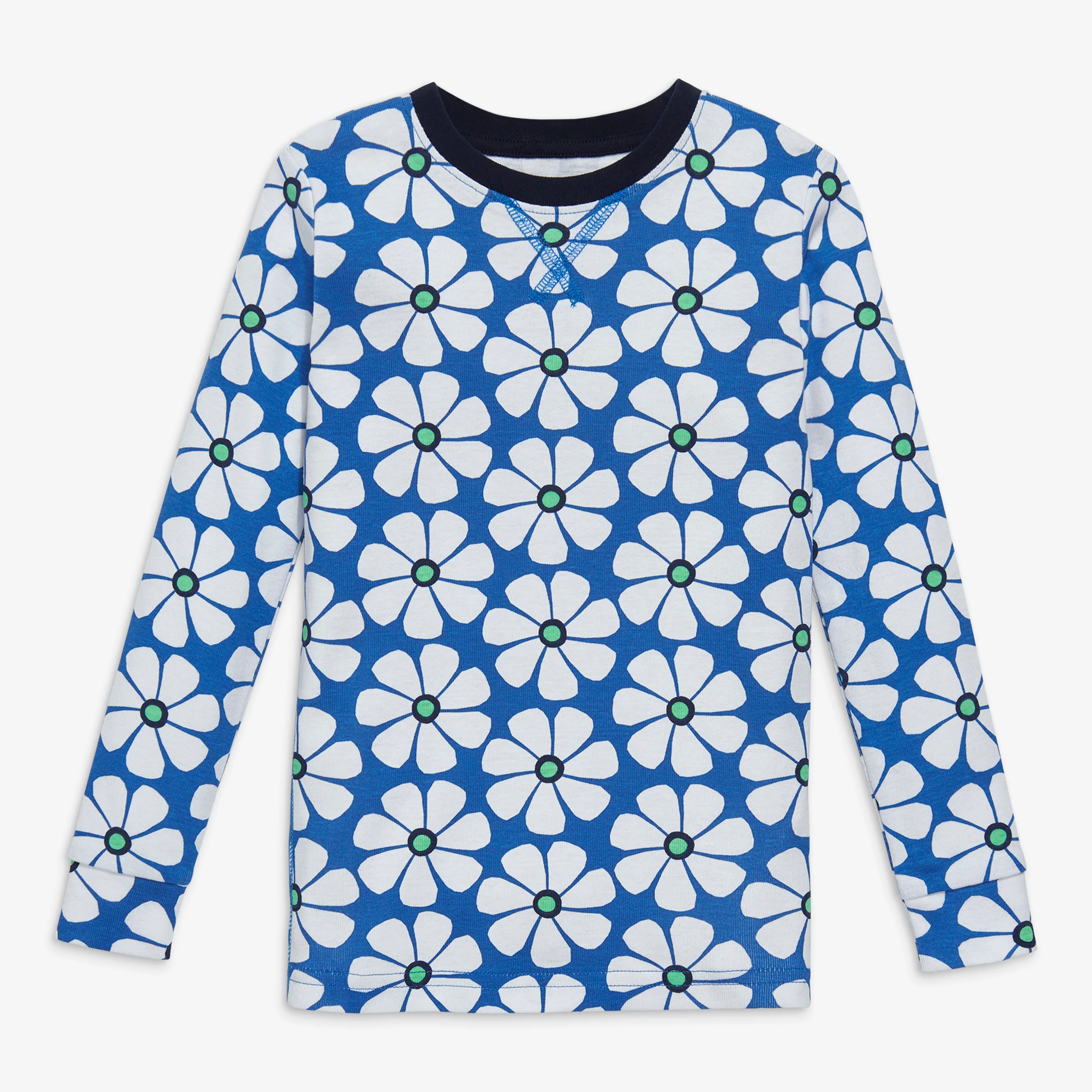 Kids organic pj top in cutout flowers