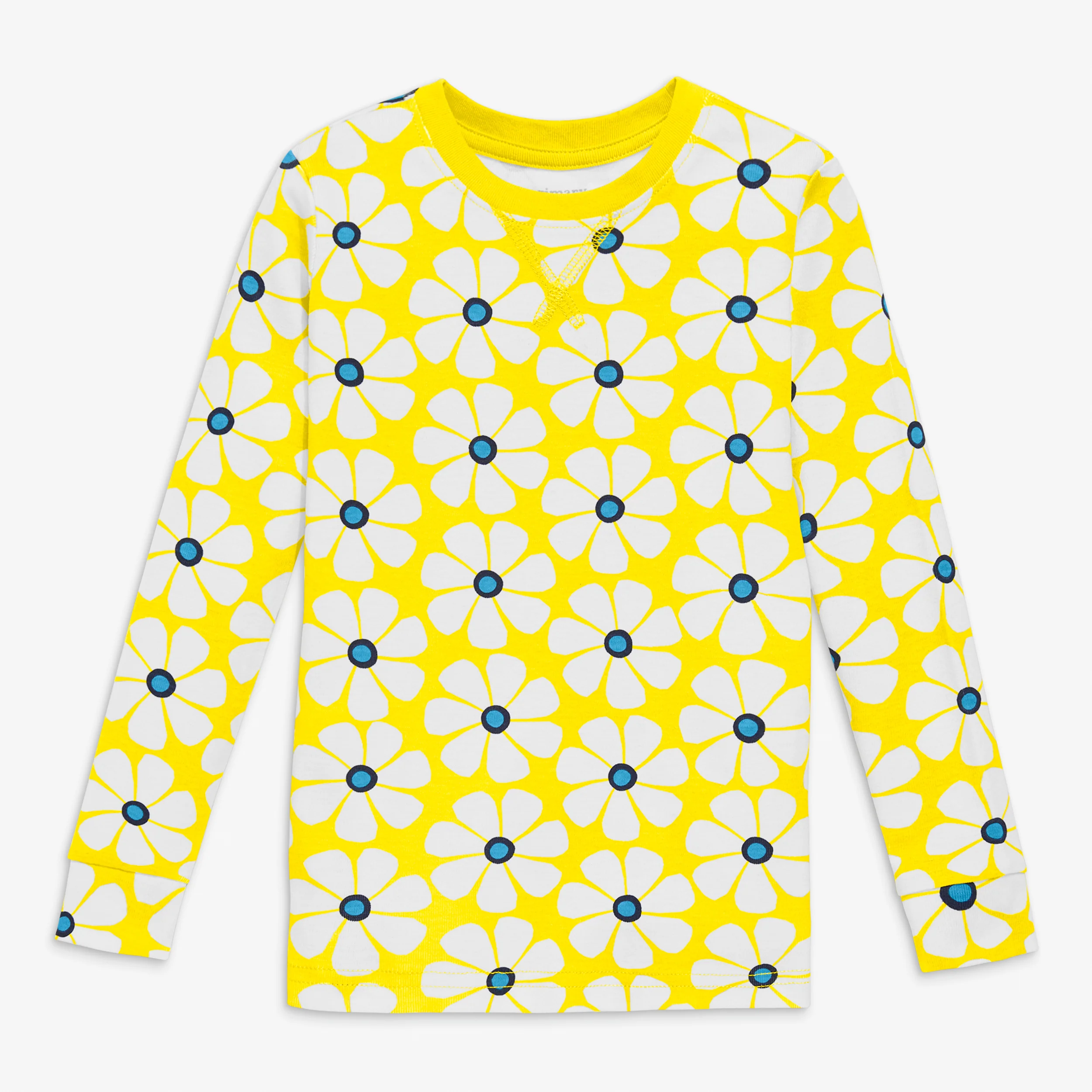 Kids organic pj top in cutout flowers