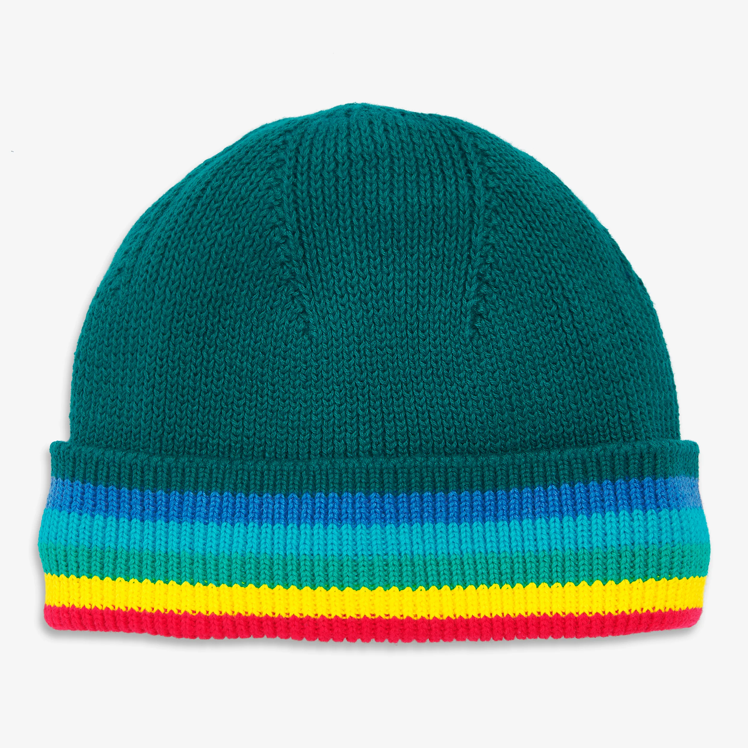 Baby knit hat in rainbow stripe
