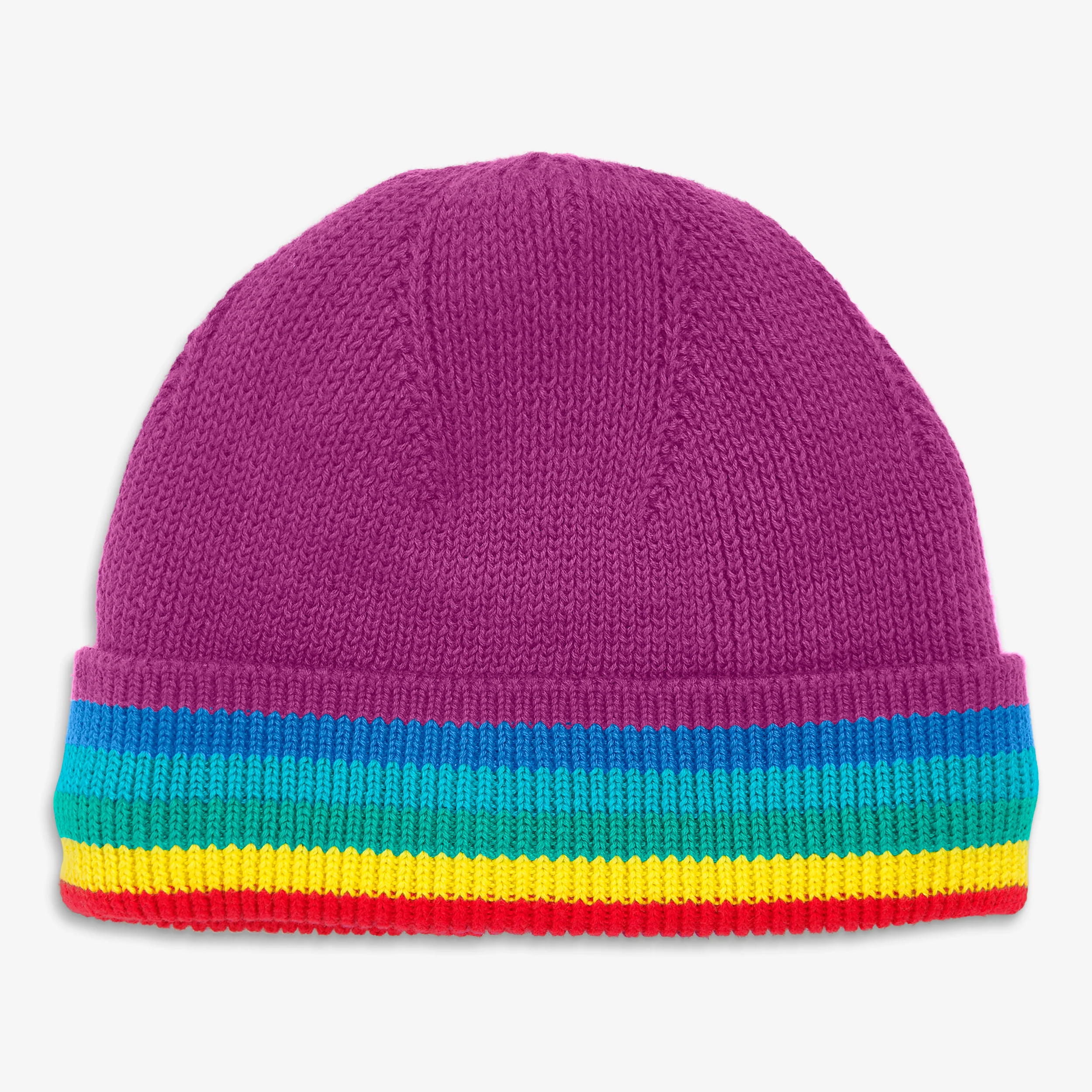 Baby knit hat in rainbow stripe