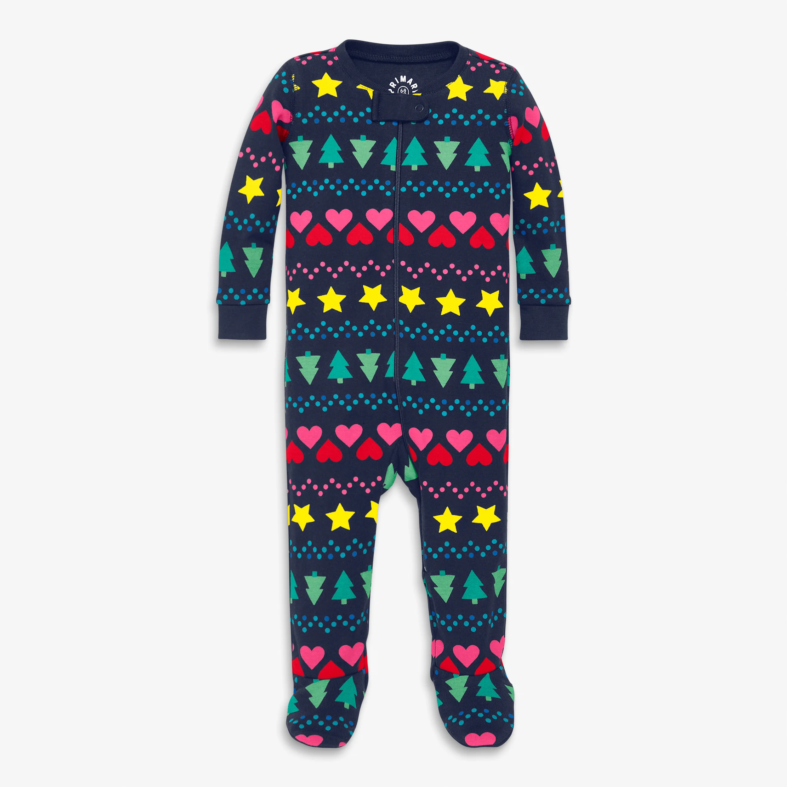 Baby organic zip footie in fair isle