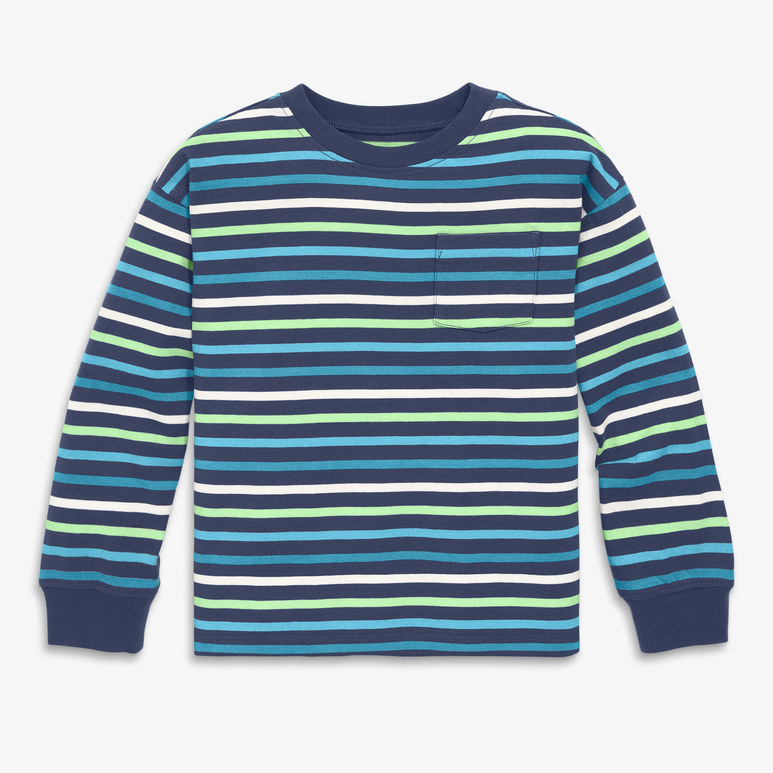 Kids long sleeve easy multi-stripe tee