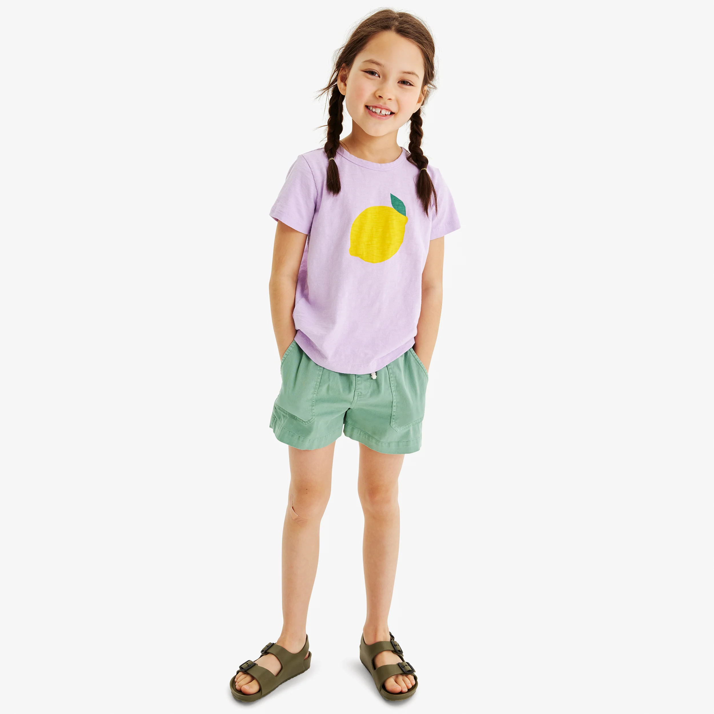 Kids garment dyed stretch chino midi short