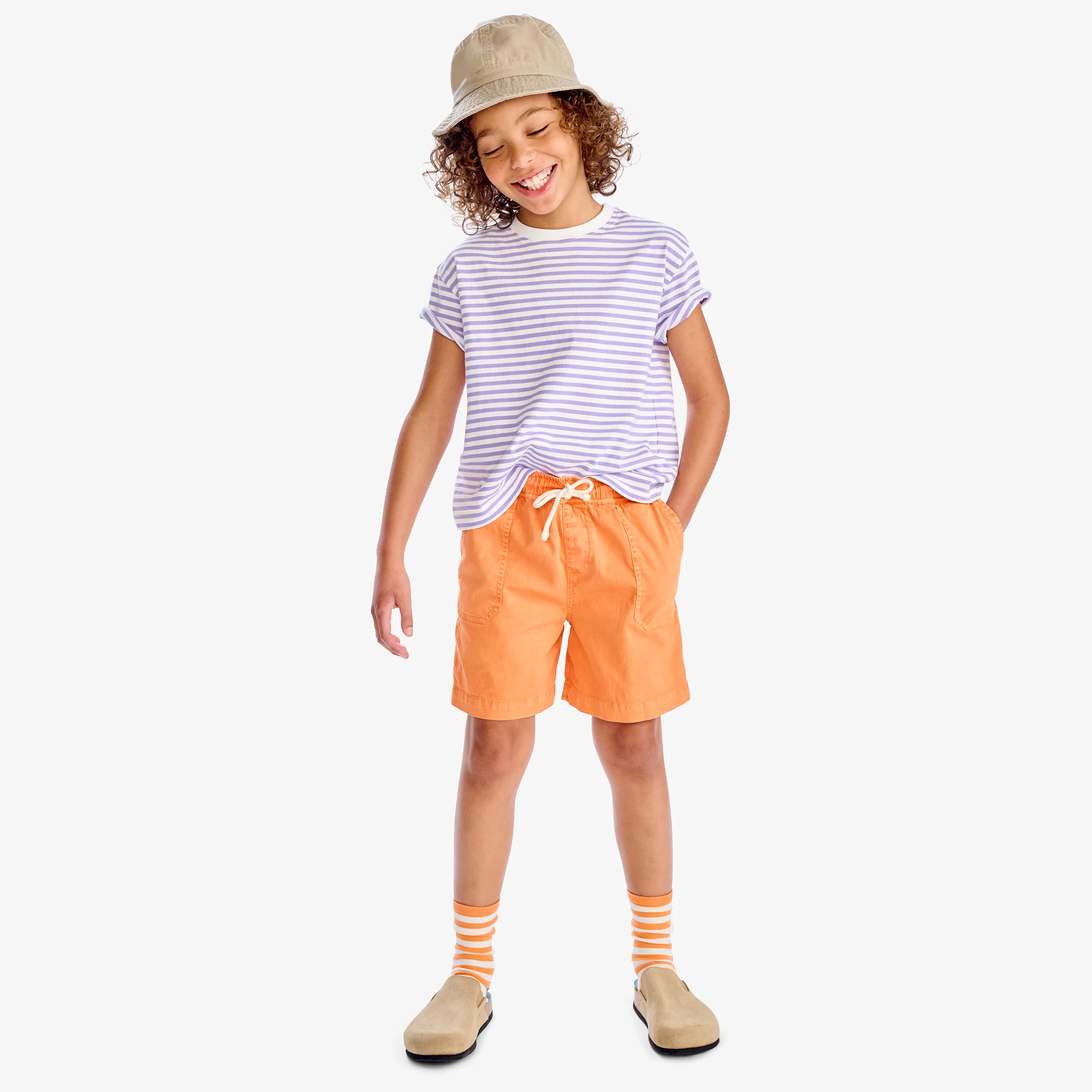 Kids garment dyed stretch chino short
