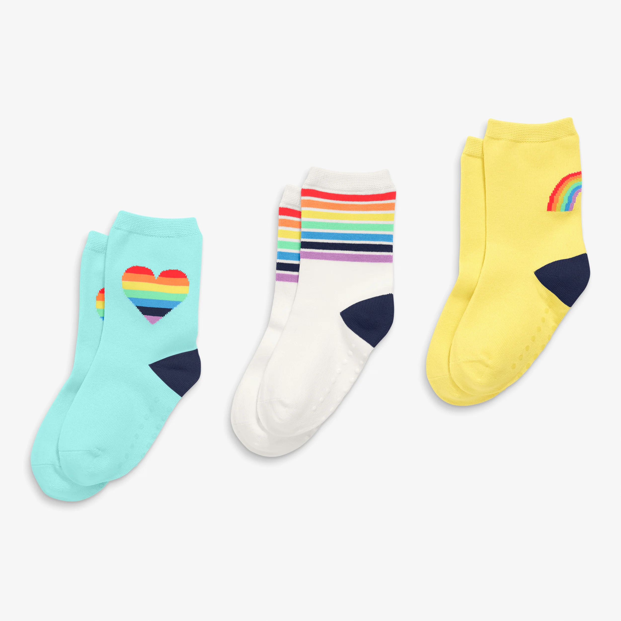 Kids crew sock 3-pack in rainbow