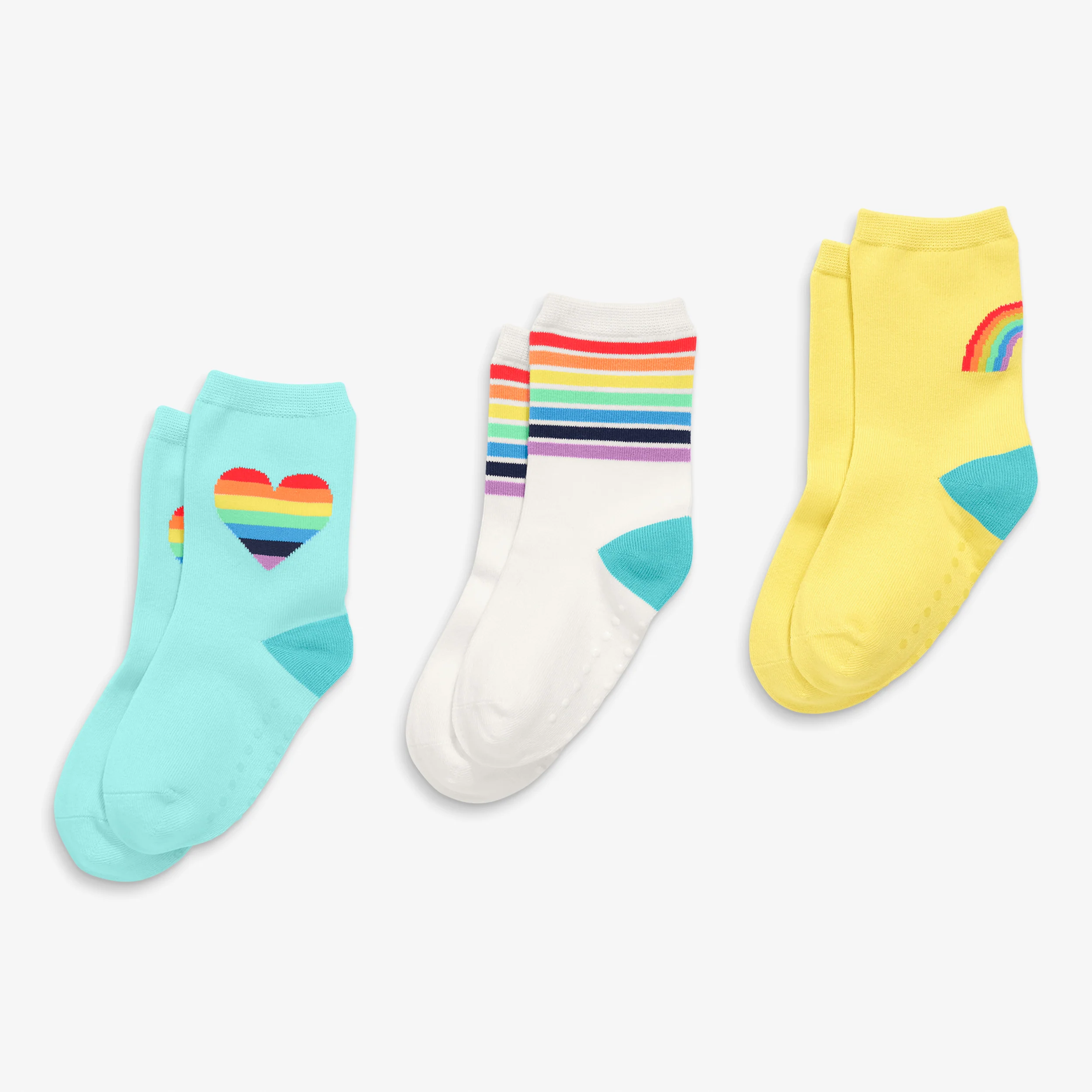 Kids crew sock 3-pack in rainbow