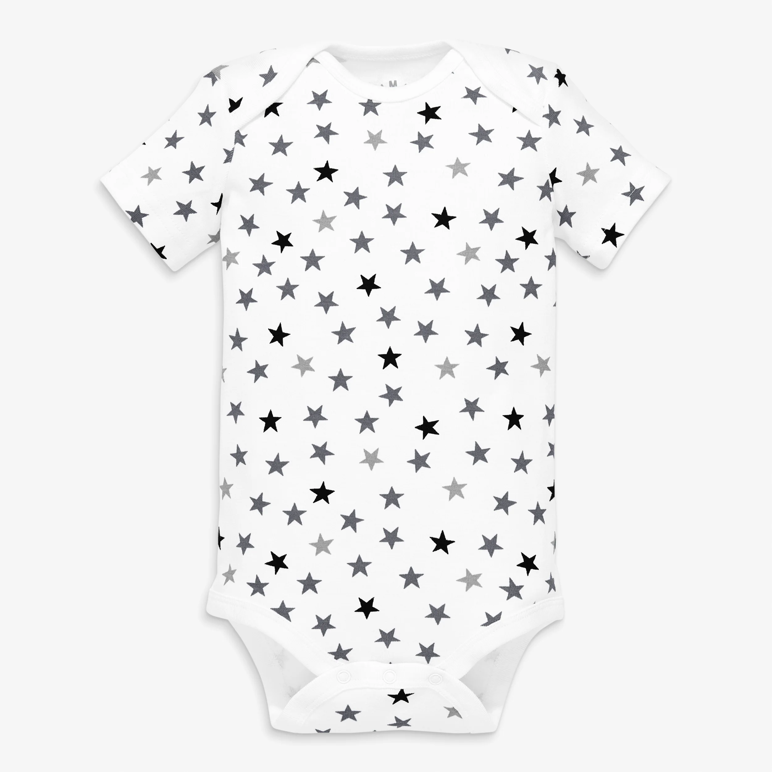 Organic short sleeve babysuit in mini star