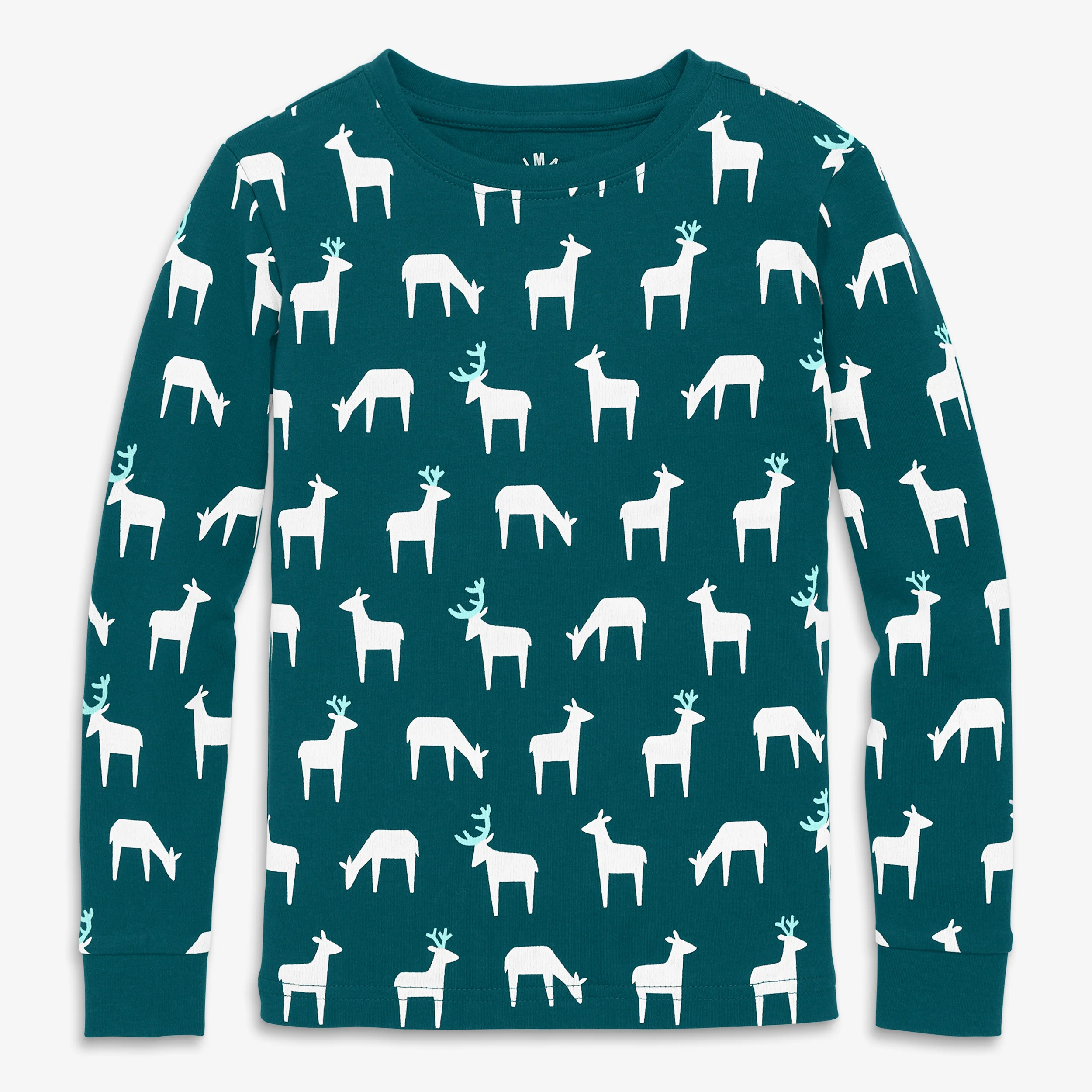 Kids organic long sleeve pj top in forest friends