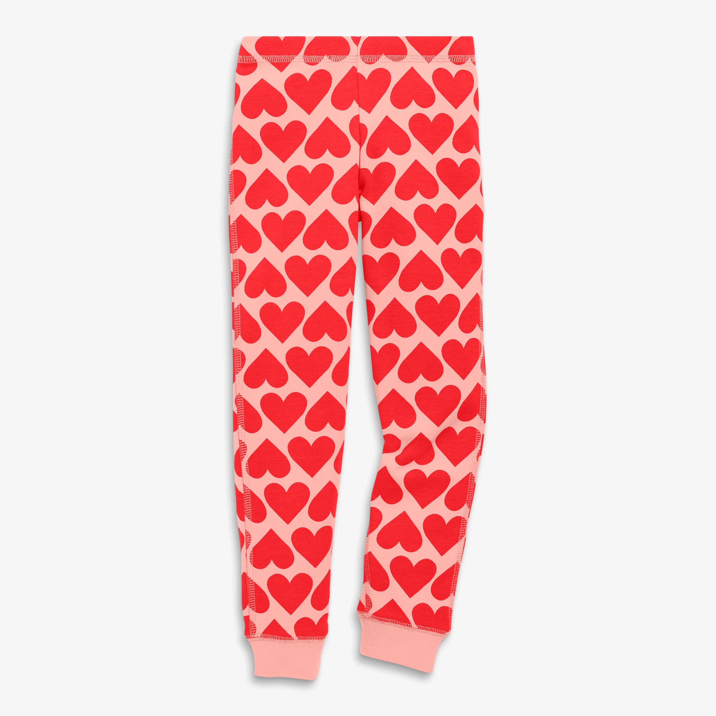 Kids organic pj pant in bold red heart