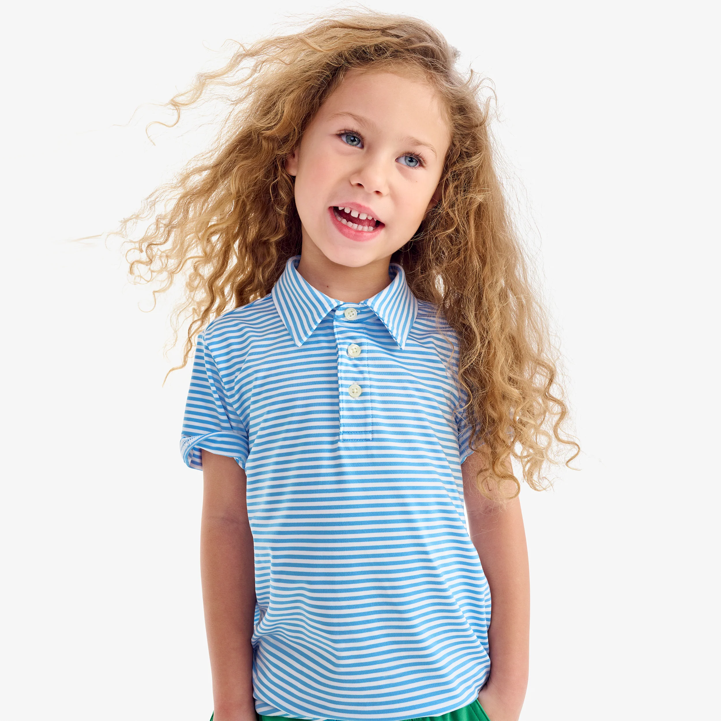 Kids short sleeve flexknit polo in mini stripe