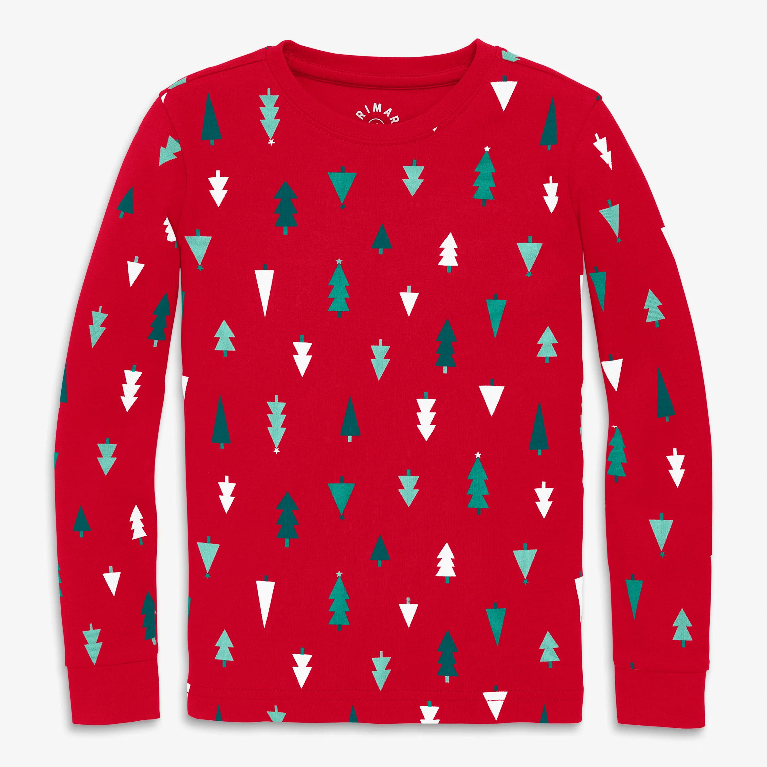 Kids organic long sleeve pj top in twinkly trees