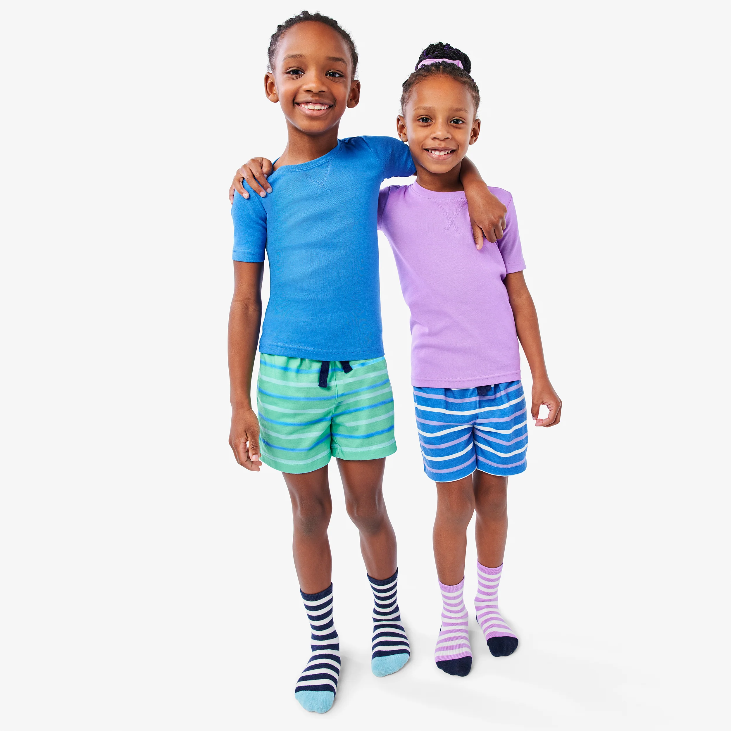 Kids drawstring pj short in stripe