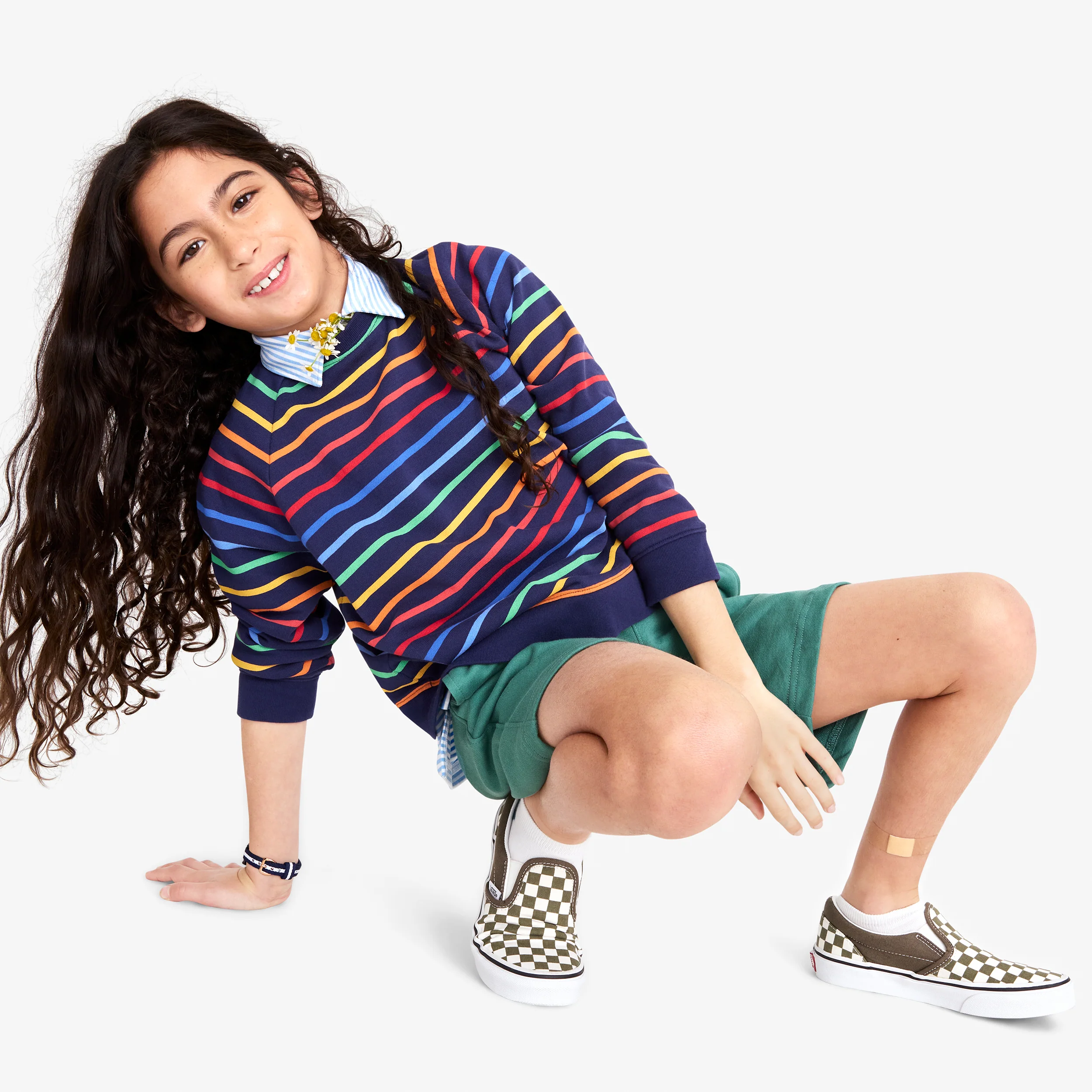 Kids sweatshirt in sunrise rainbow stripe