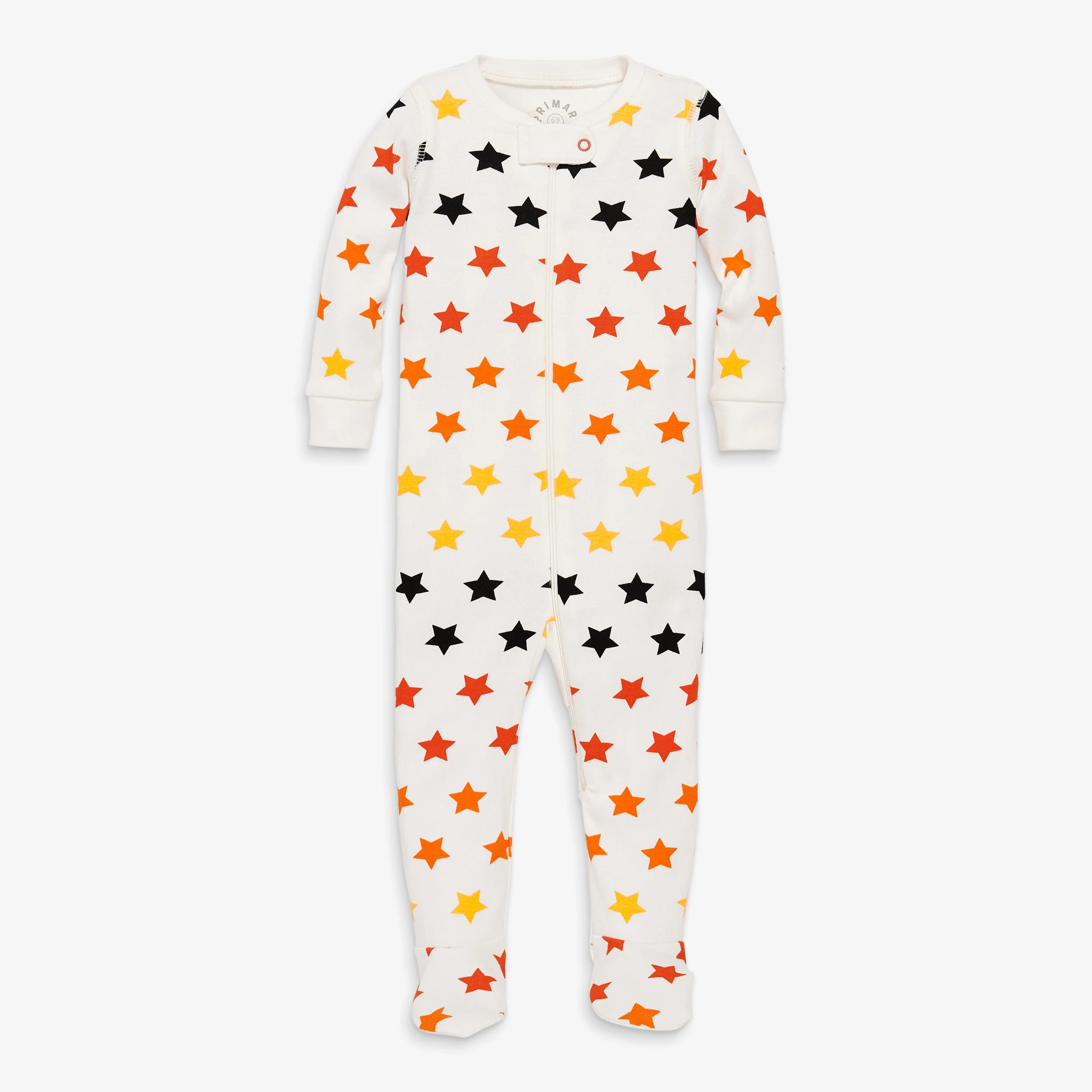 Baby organic zip footie in candy stars