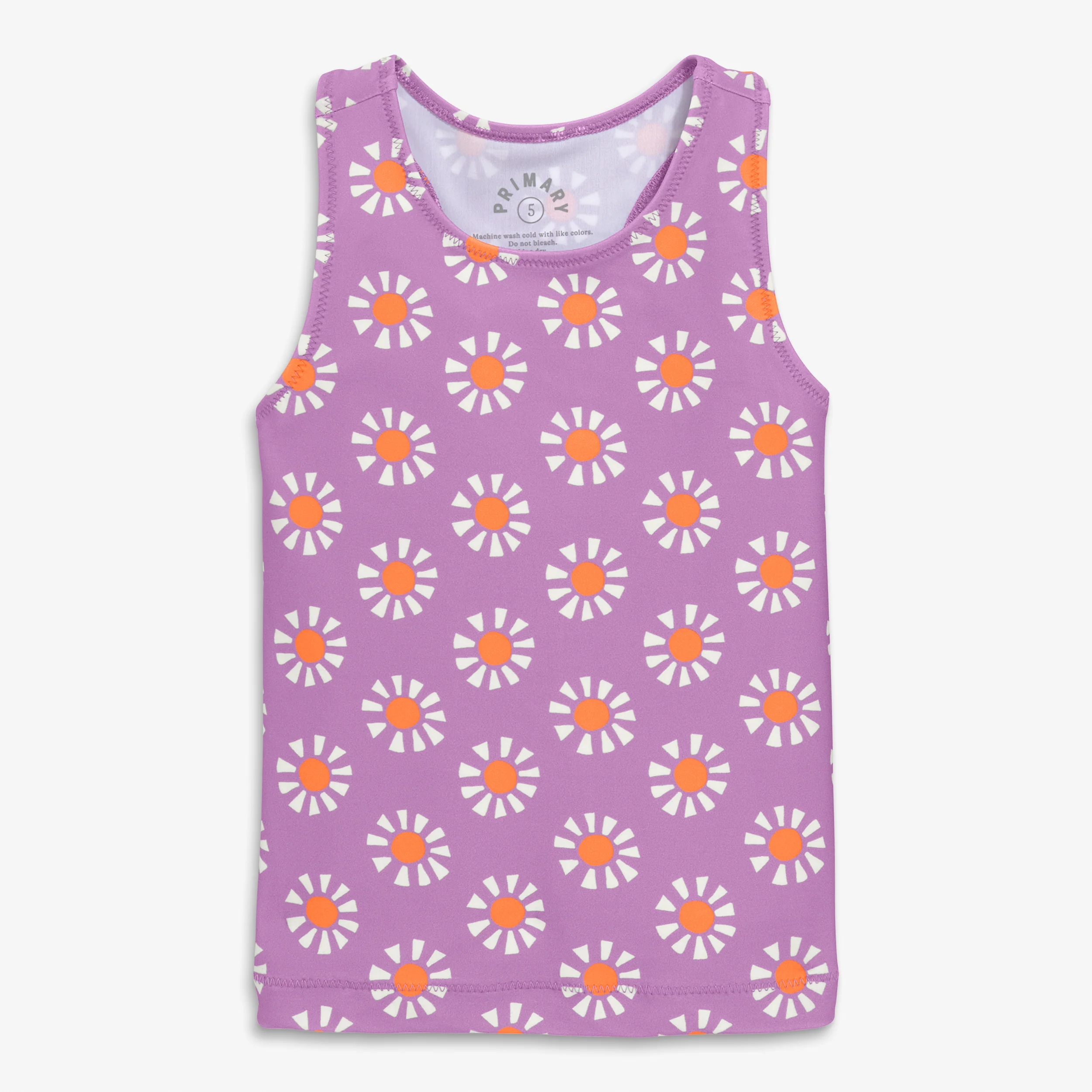 Kids swim tank in cutout suns