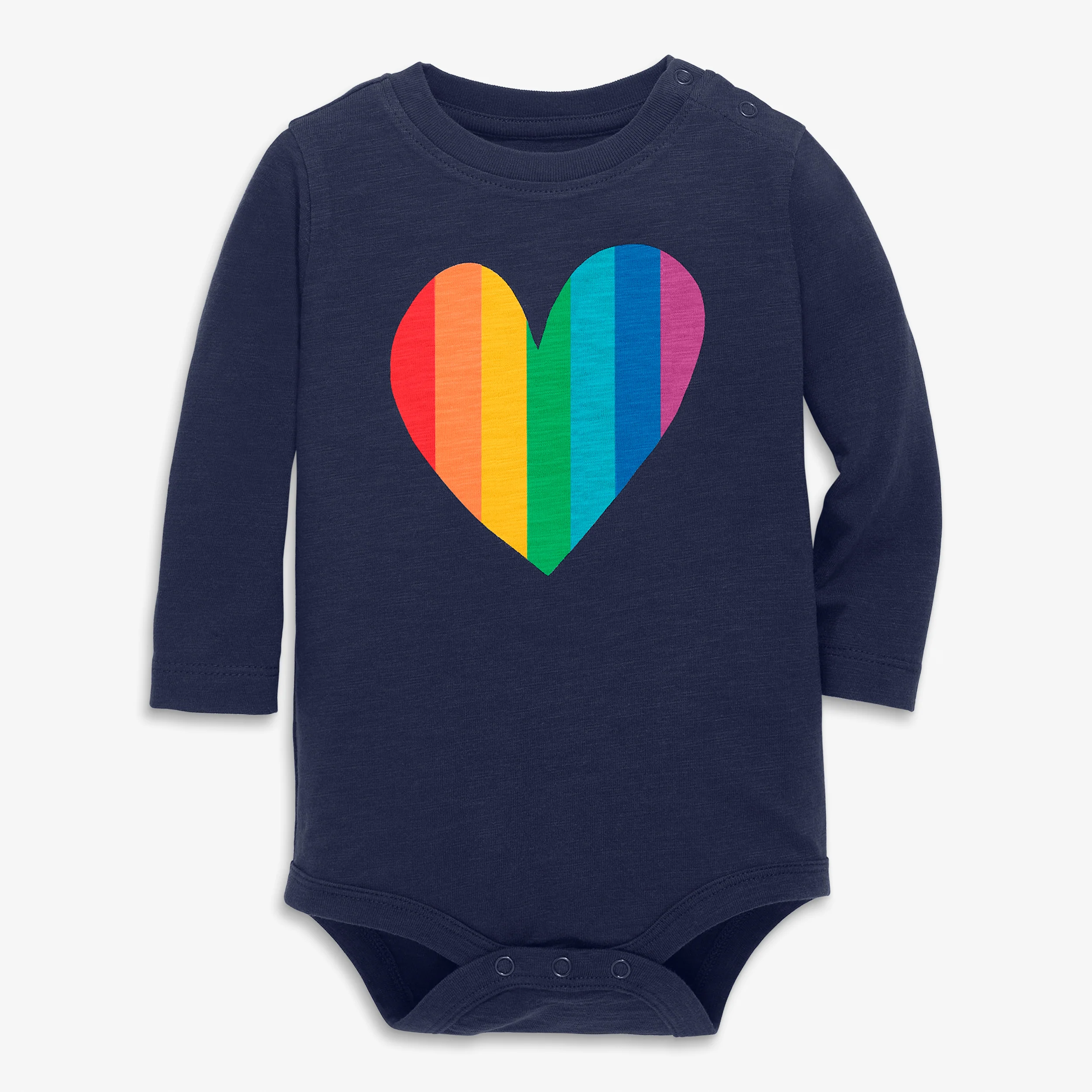 Long sleeve babysuit in rainbow heart