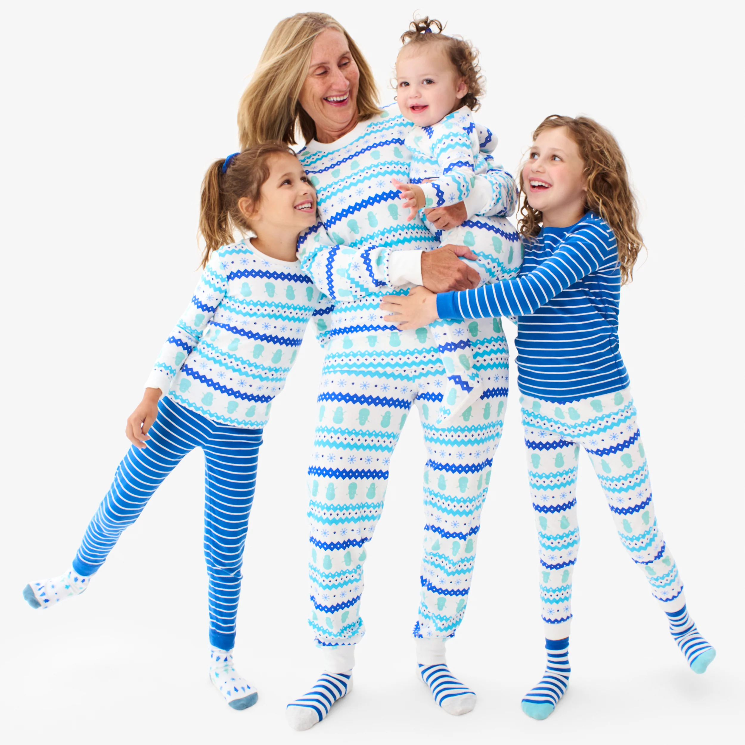 Kids organic pj pant in frosty fair isle