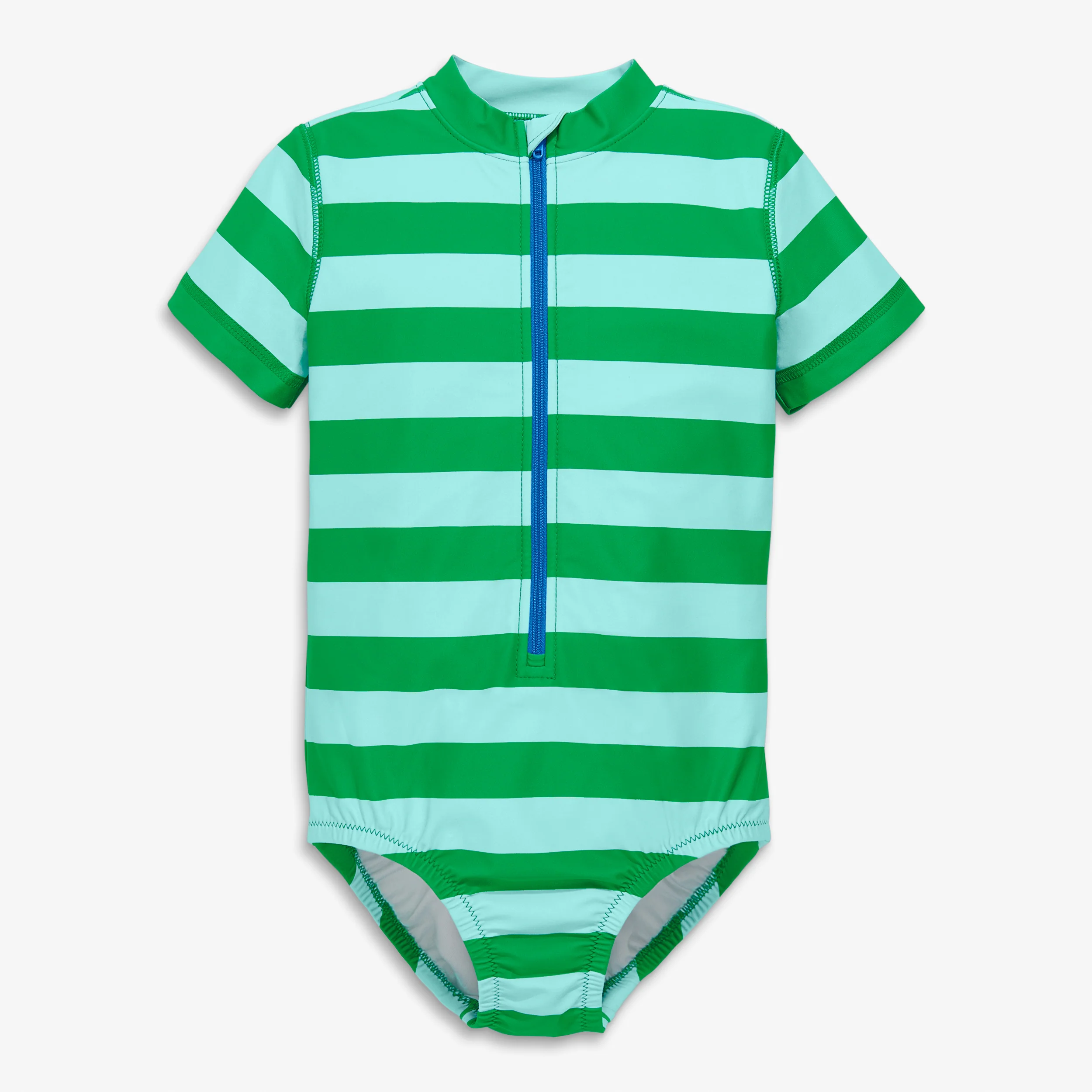 Kids short sleeve one-piece rash guard in stripe