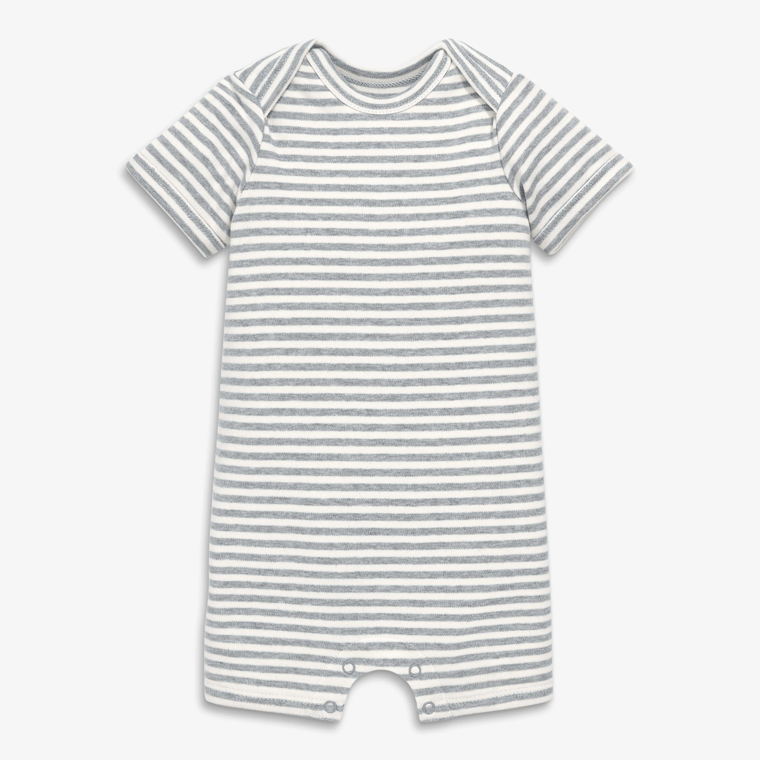Organic babysuit shortie in stripe
