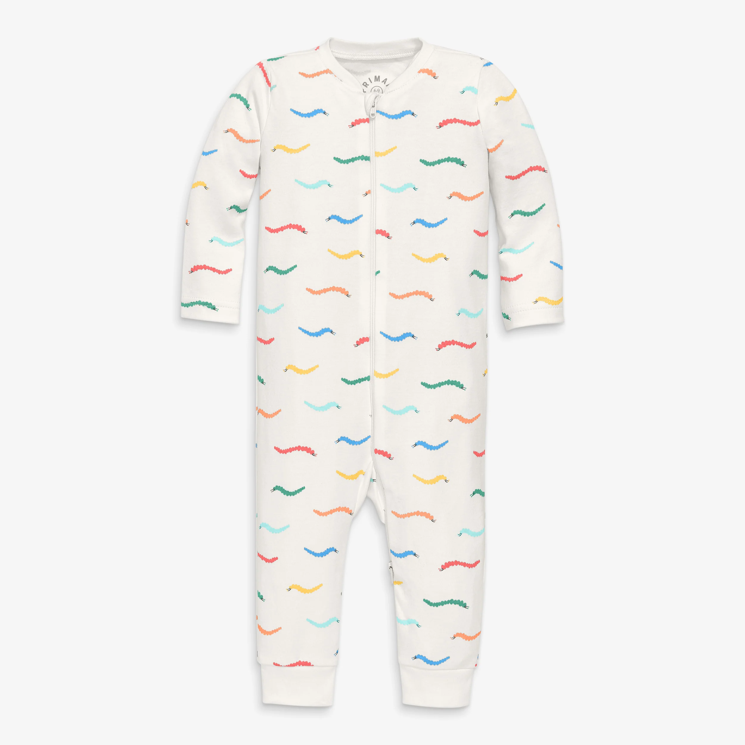 Baby organic zip romper in baby bugs