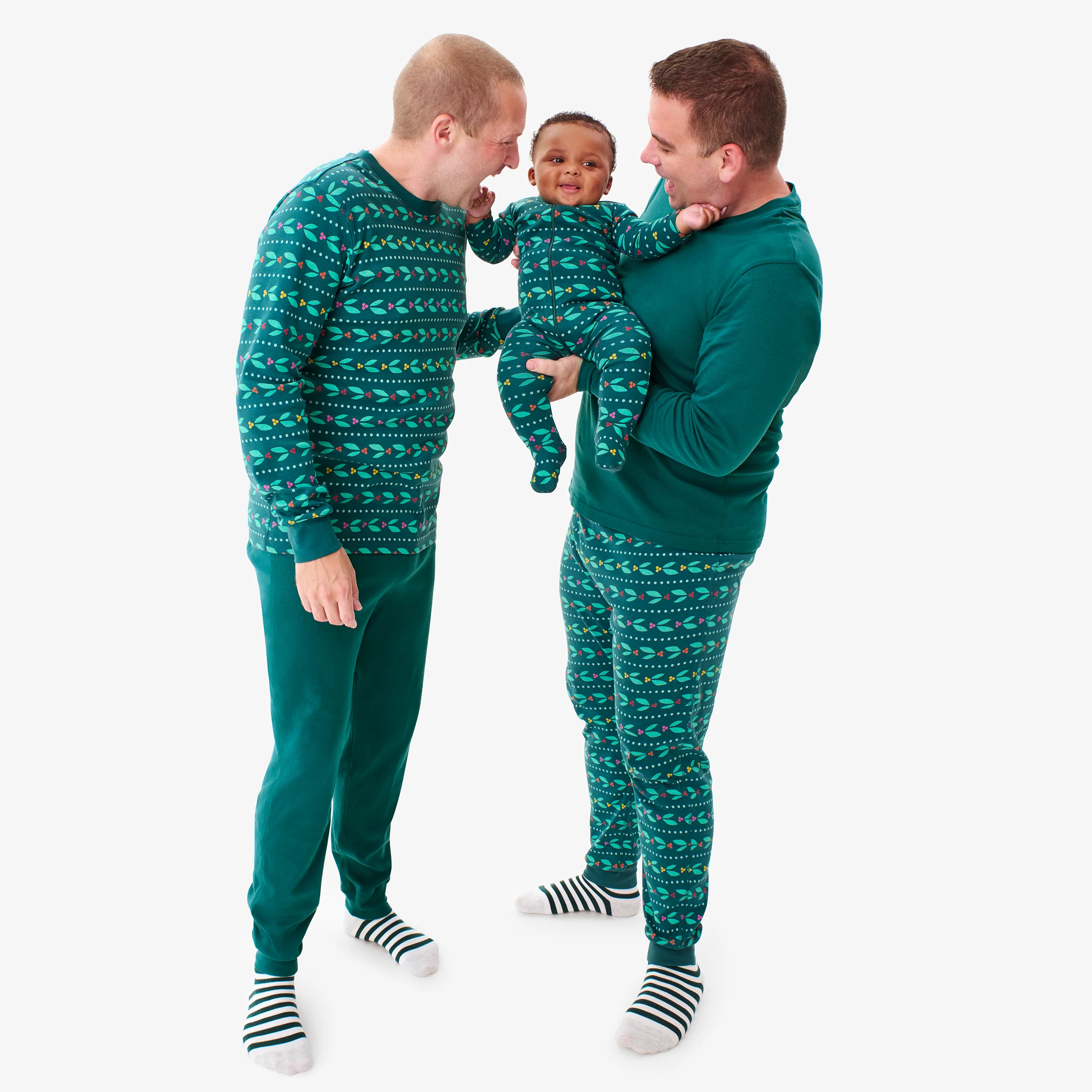 Adult organic pj pant in holly berries (unisex fit)