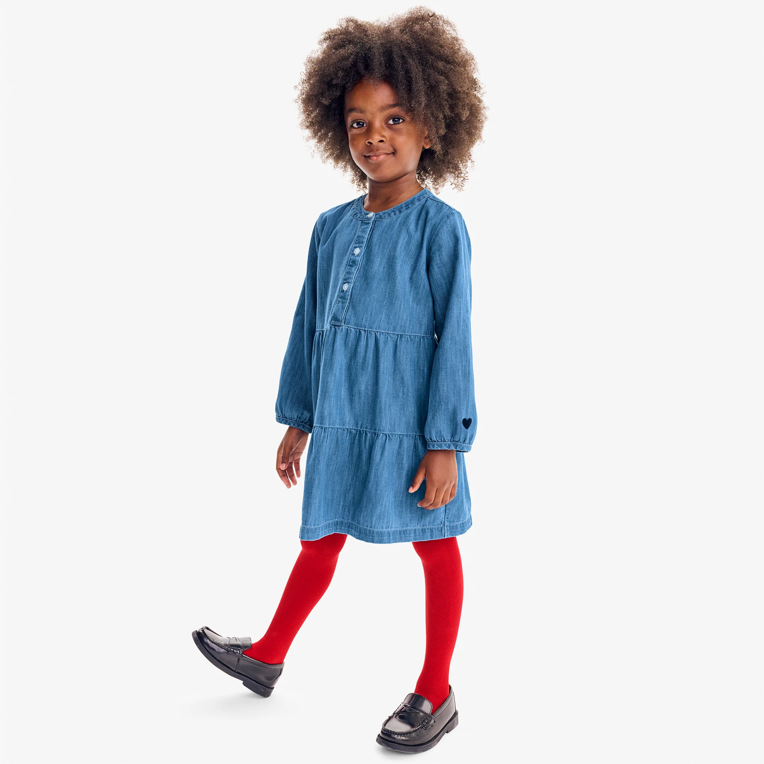 Kids chambray popover dress