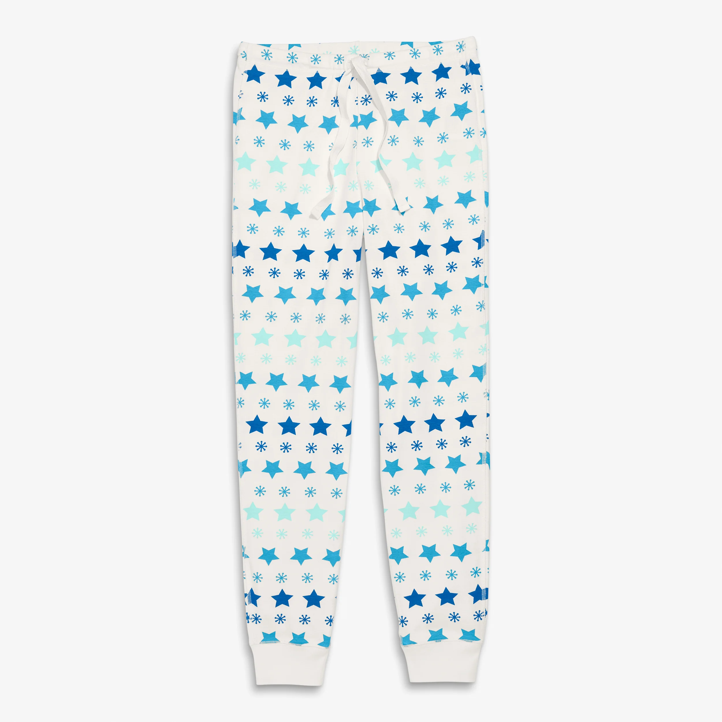 Adult organic pj pant in snowy stars (unisex fit)