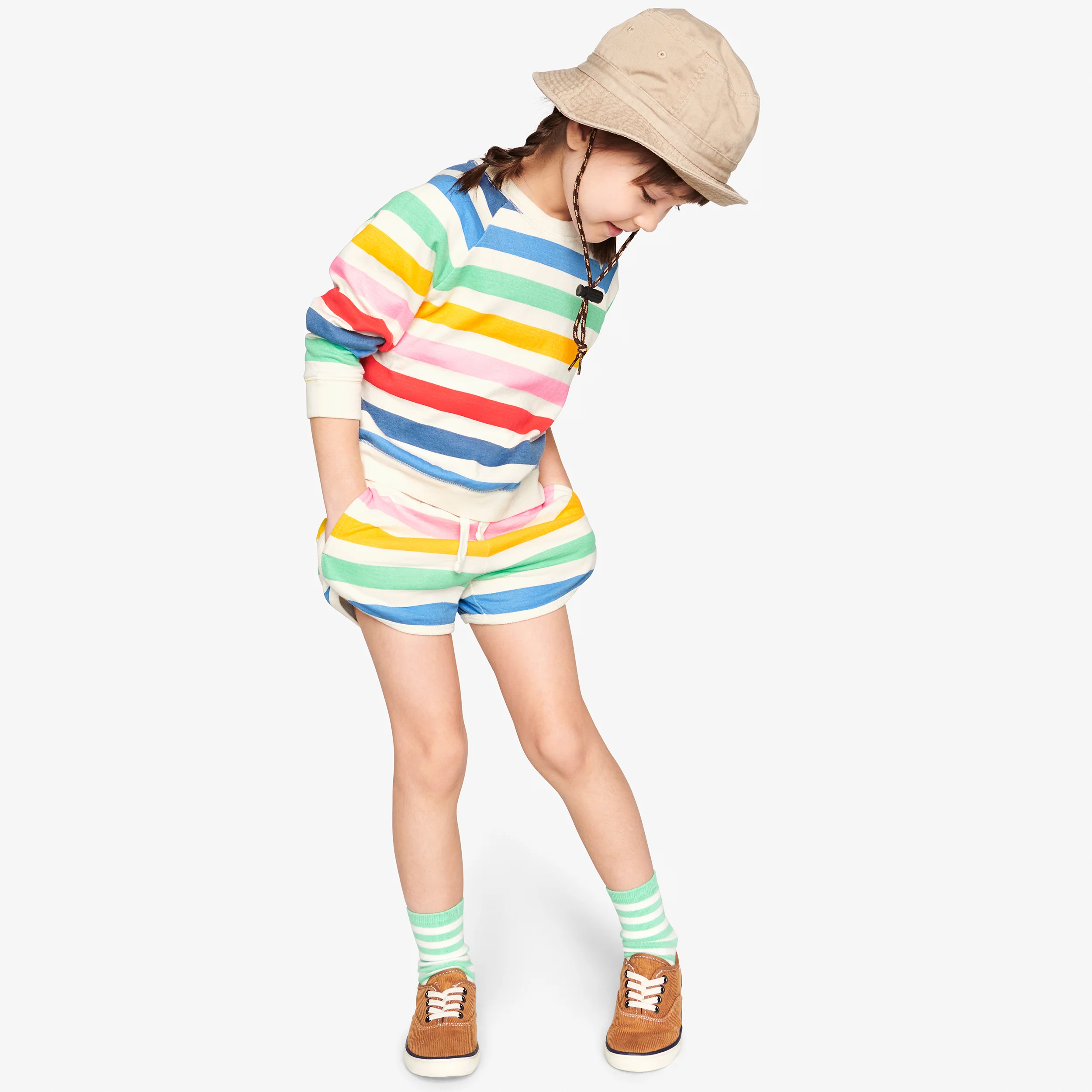 Kids recess short in candy stripe