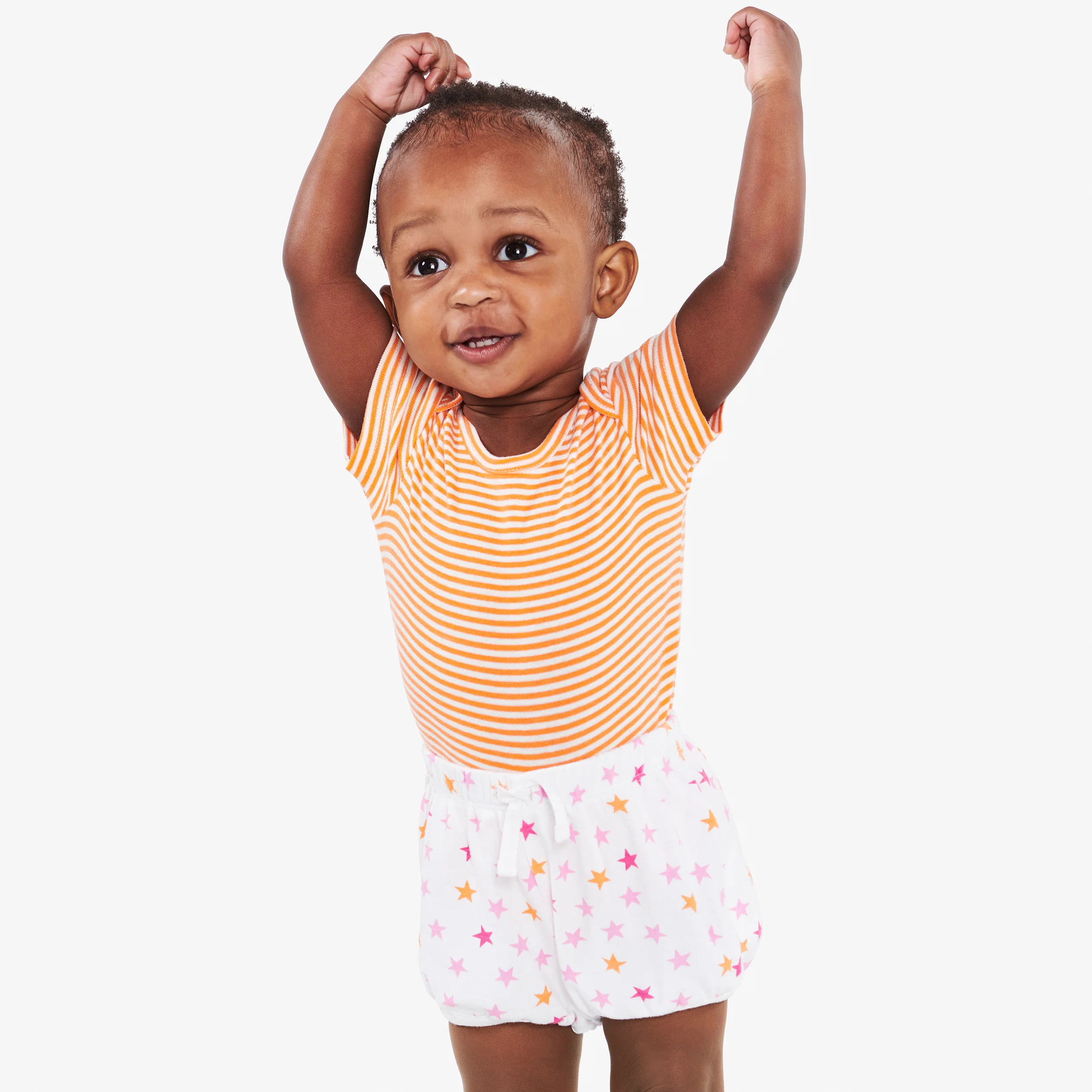Baby organic bubble short in mini star