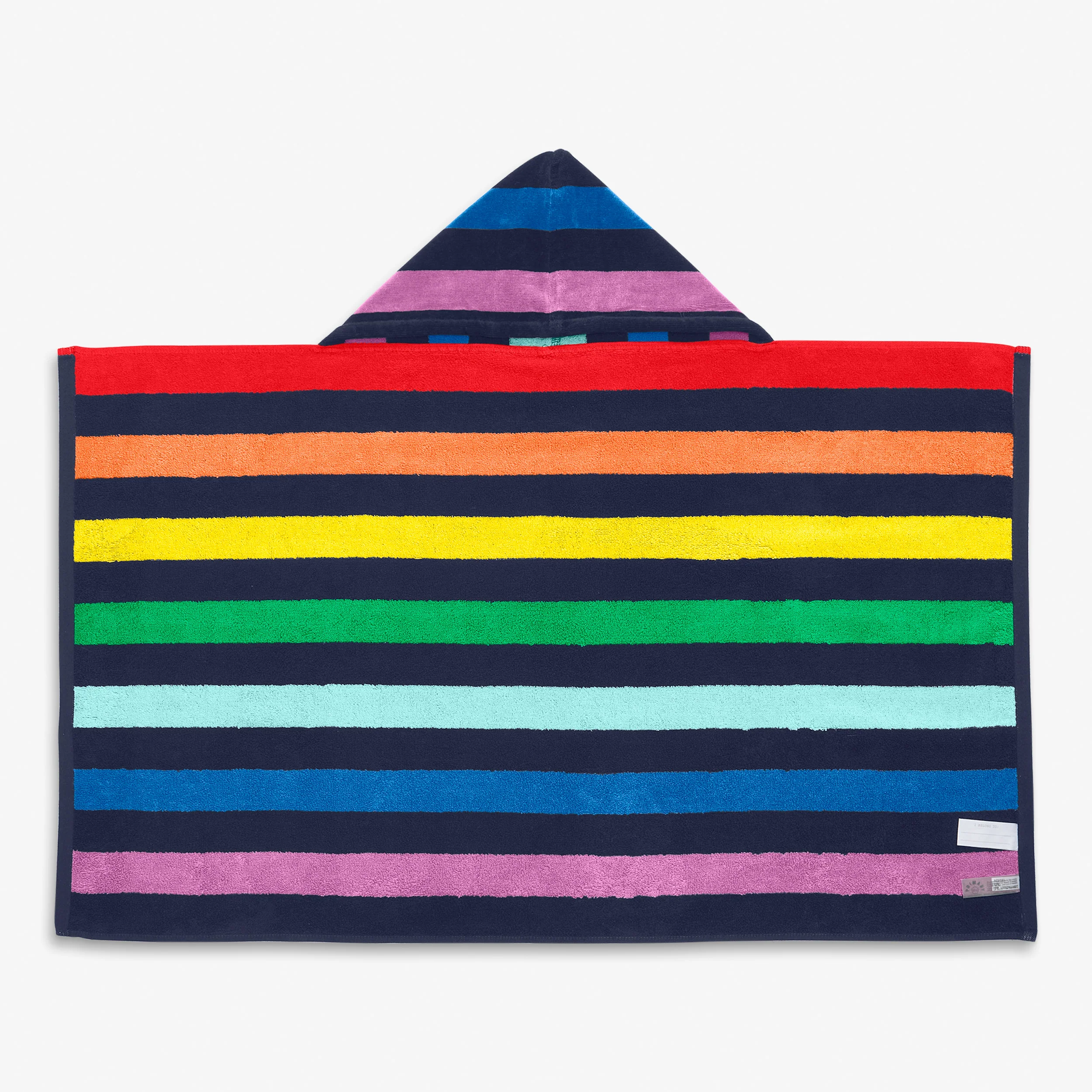 Kids rainbow stripe hoodie towel