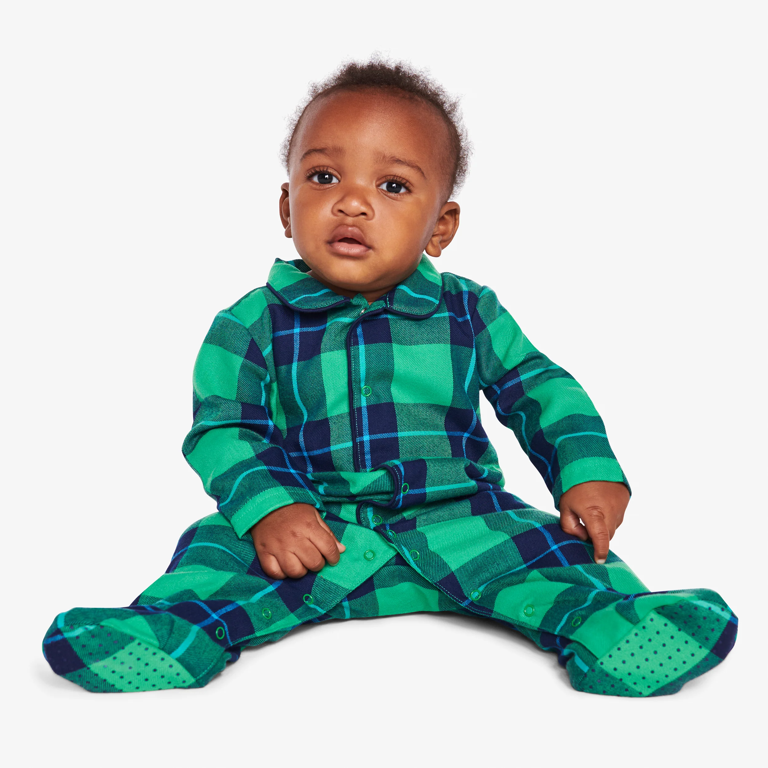 Baby plaid snap footie
