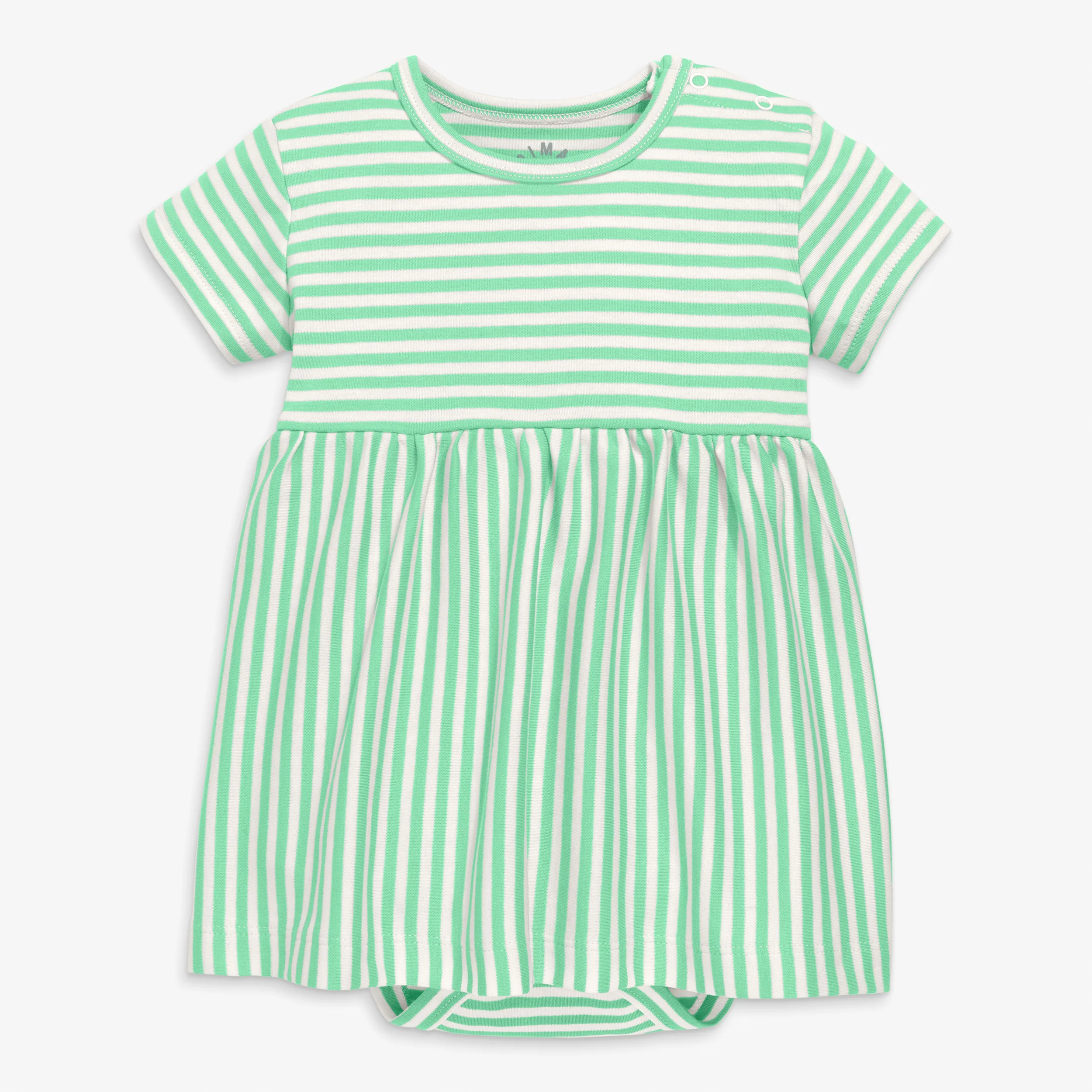 Organic babysuit dress in stripe
