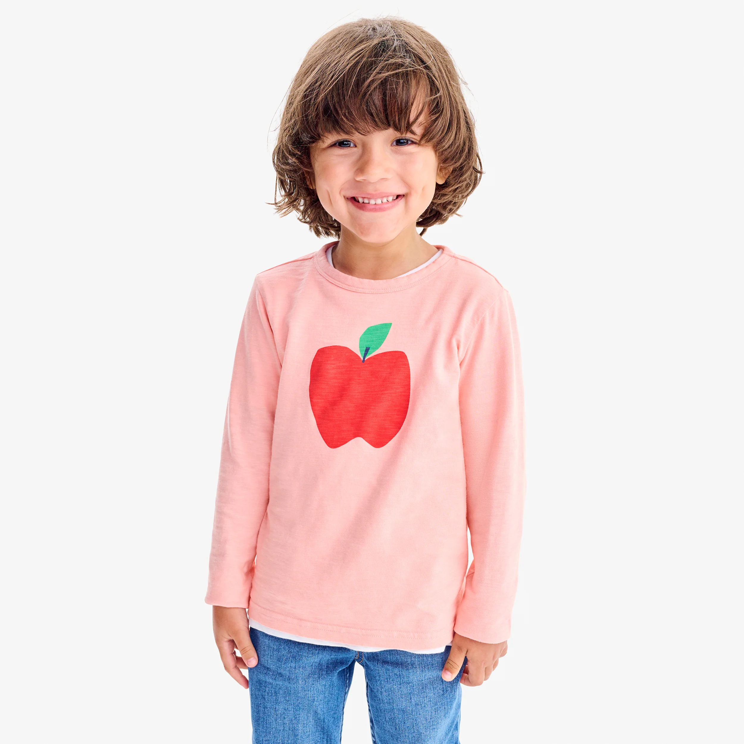 Kids long sleeve apple tee