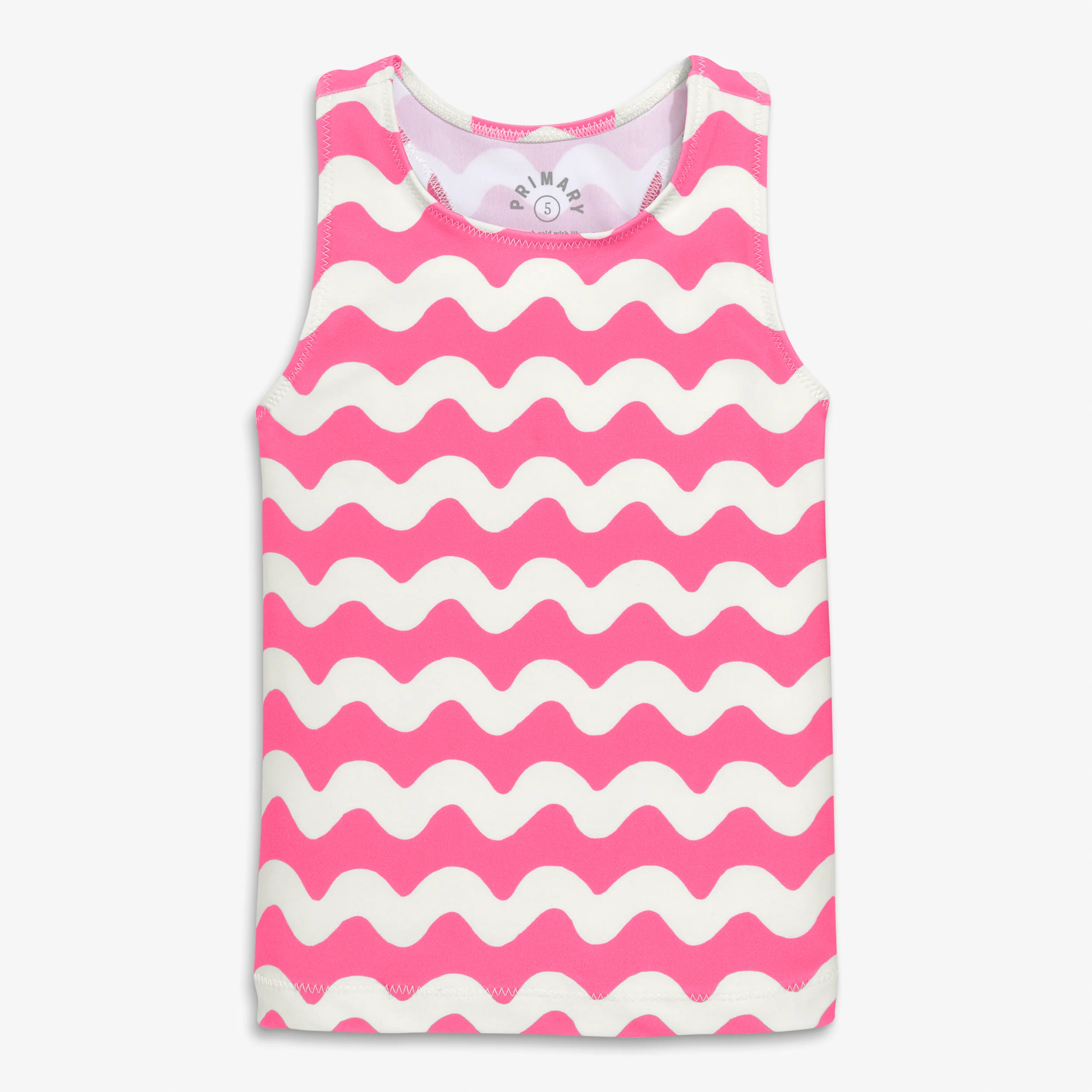 Kids swim tank in waves