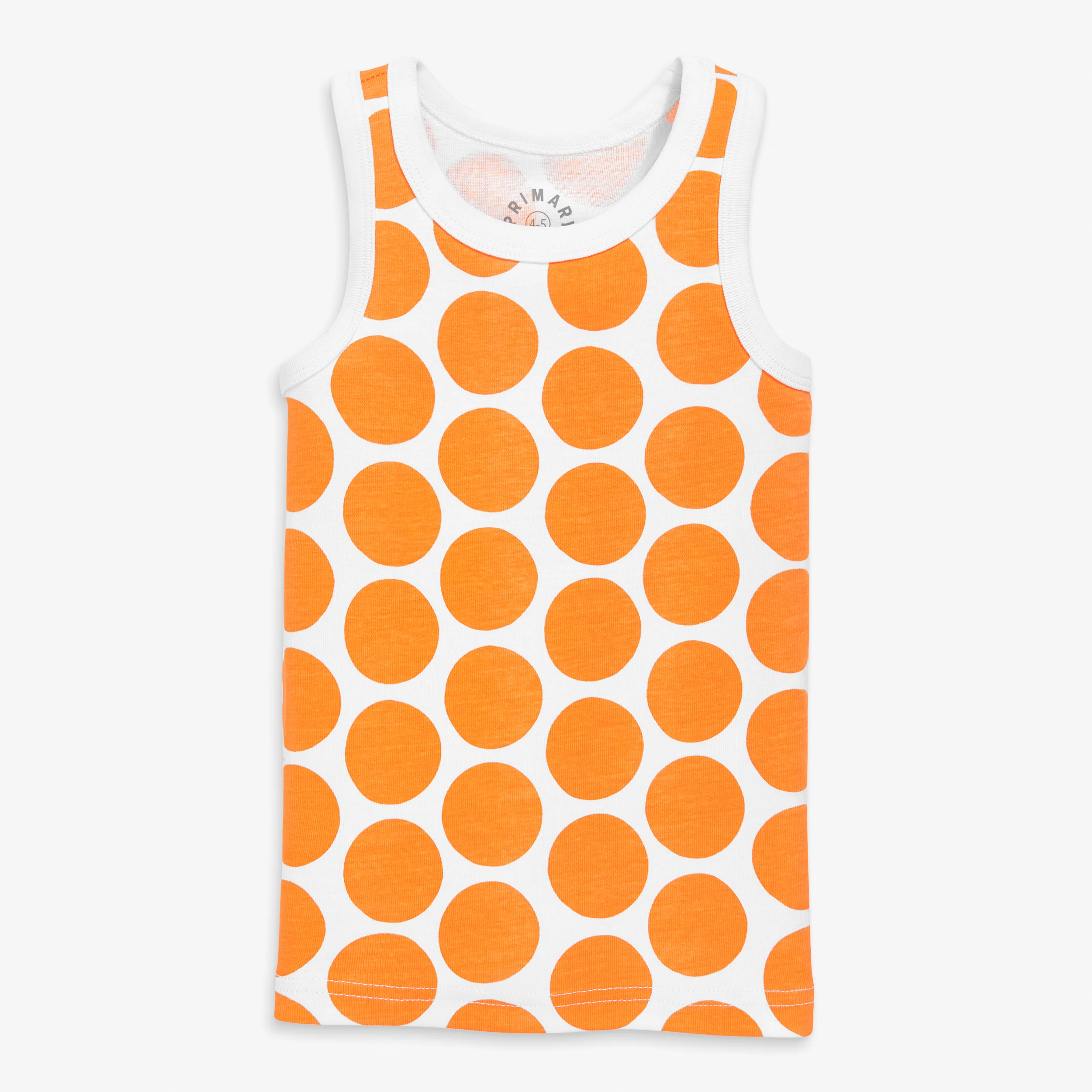 Kids organic pj tank in cutout dot