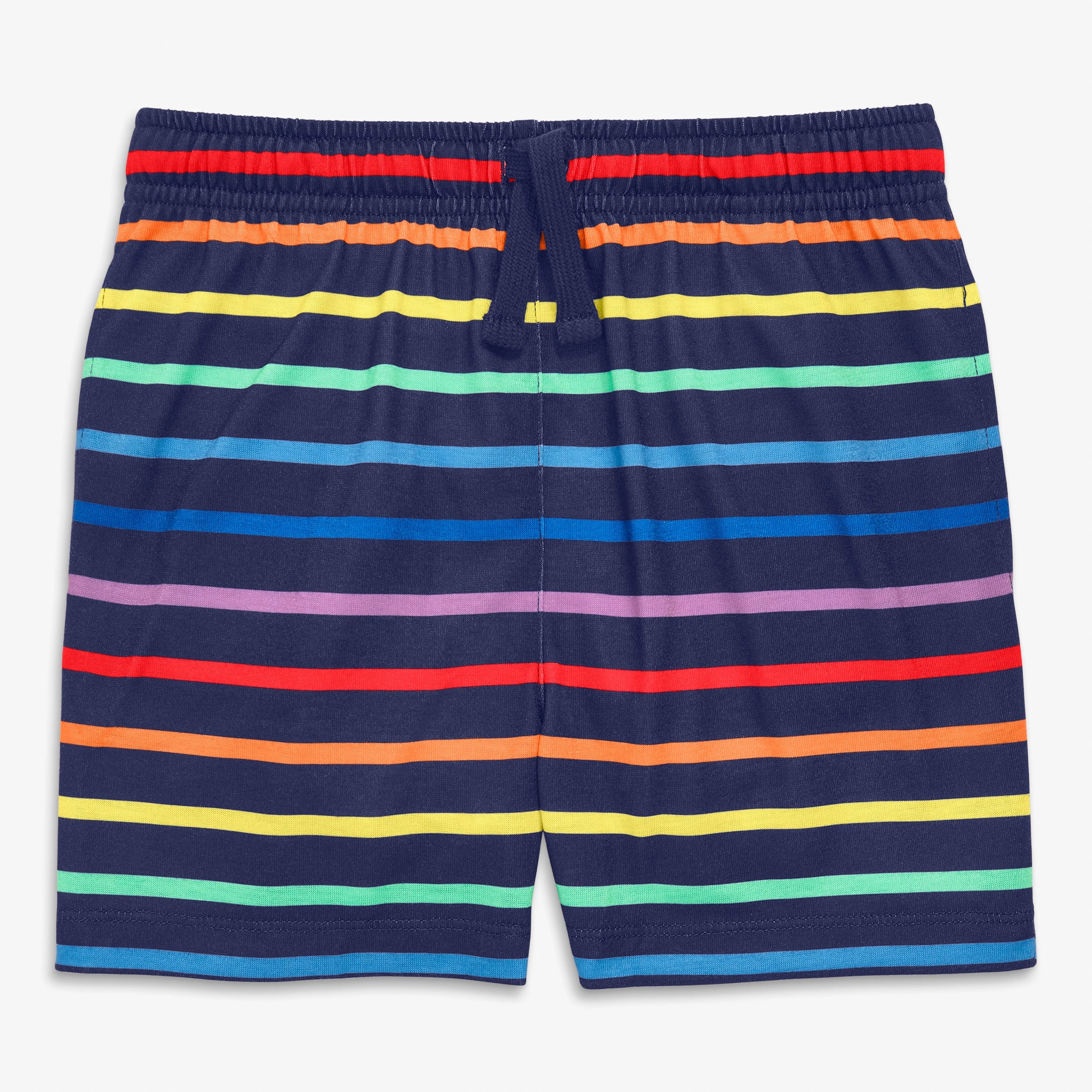 Kids drawstring pj short in rainbow stripe