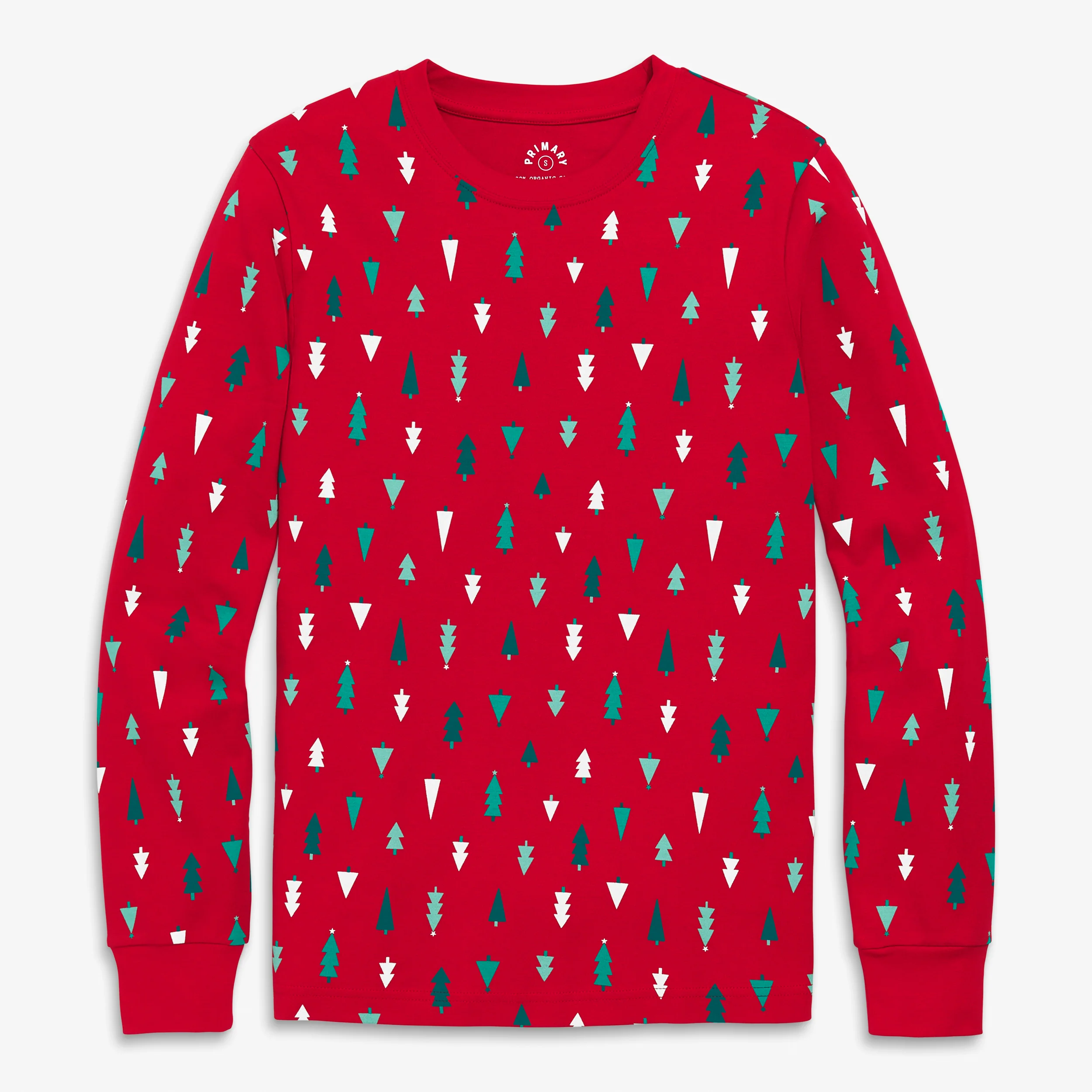 Adult organic long sleeve pj top in twinkly trees (unisex fit)