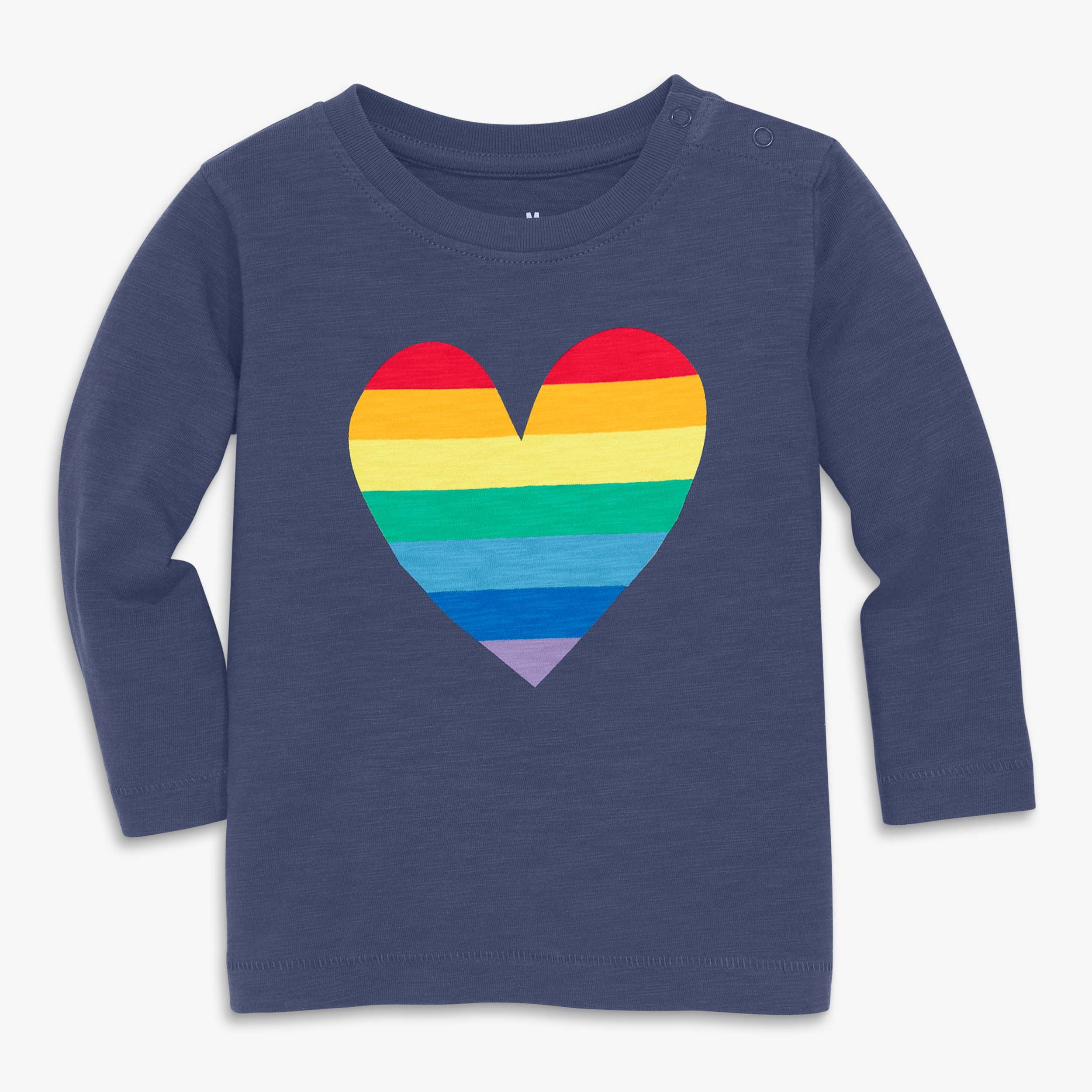 Baby long sleeve tee in rainbow heart