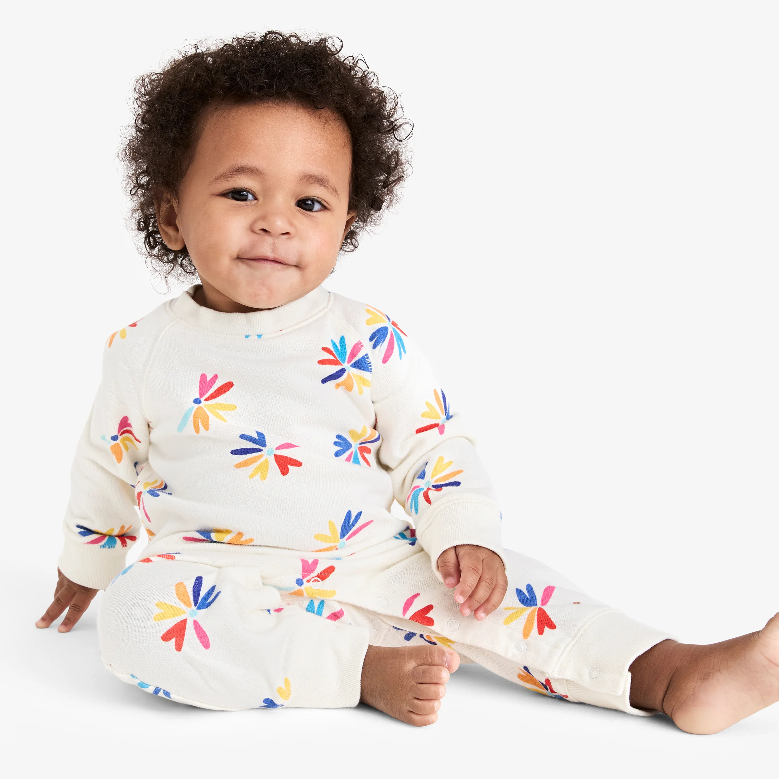Baby sweatshirt romper in bright blooms 1 17816-baby-sweatshirt-romper-in-bright-blooms-1.webp