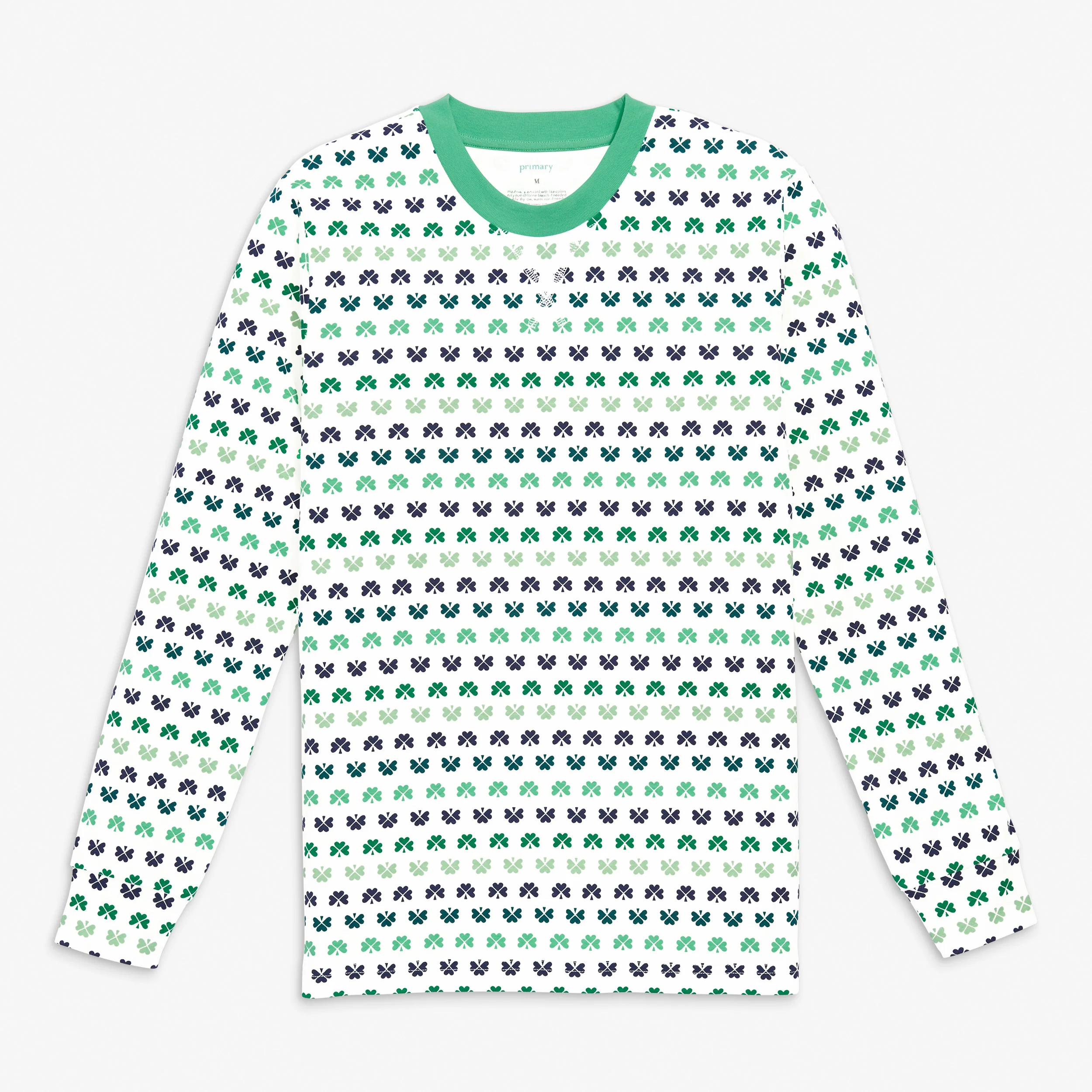 Adult organic pj top in clover print (unisex fit)