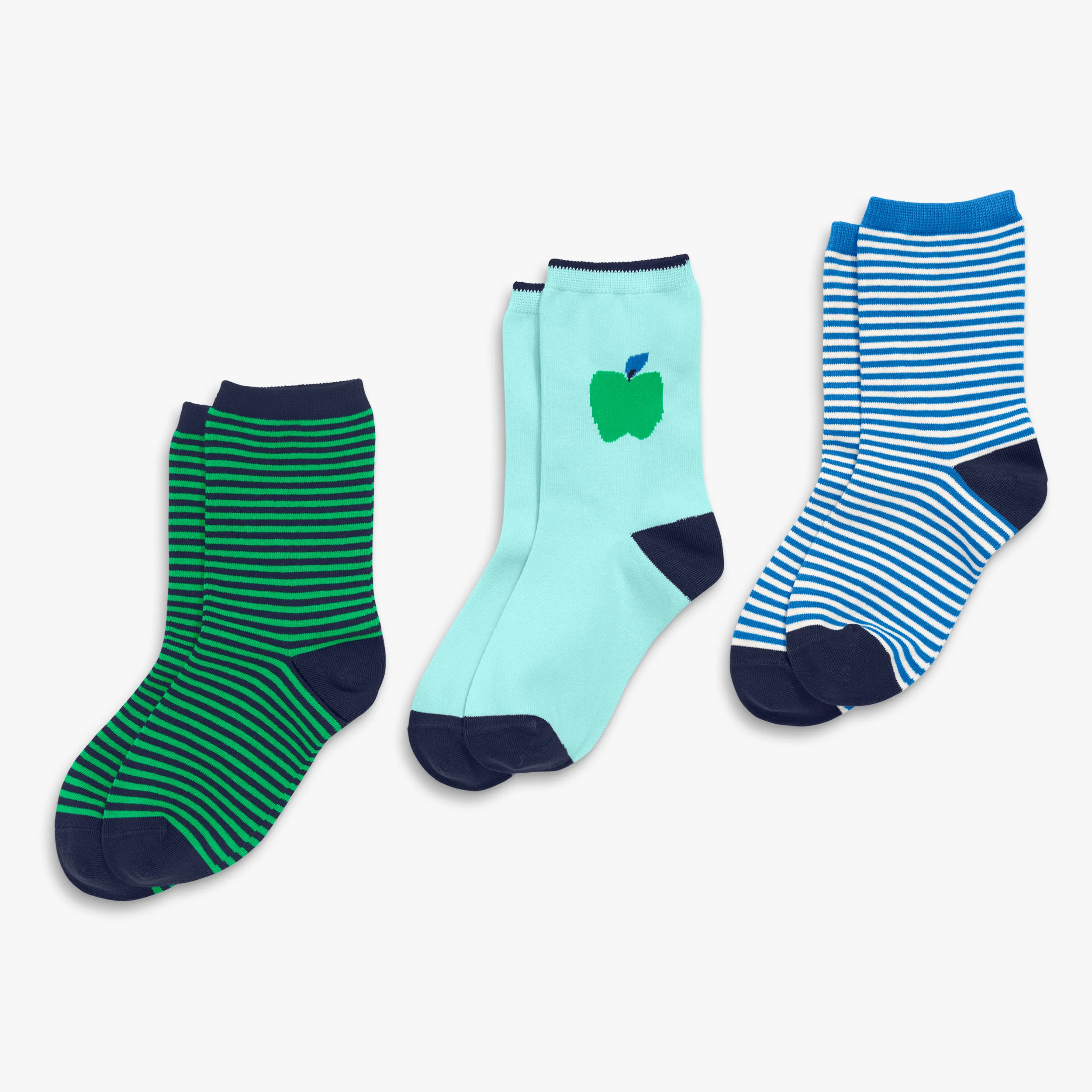 Kids crew sock 3-pack in apple mix