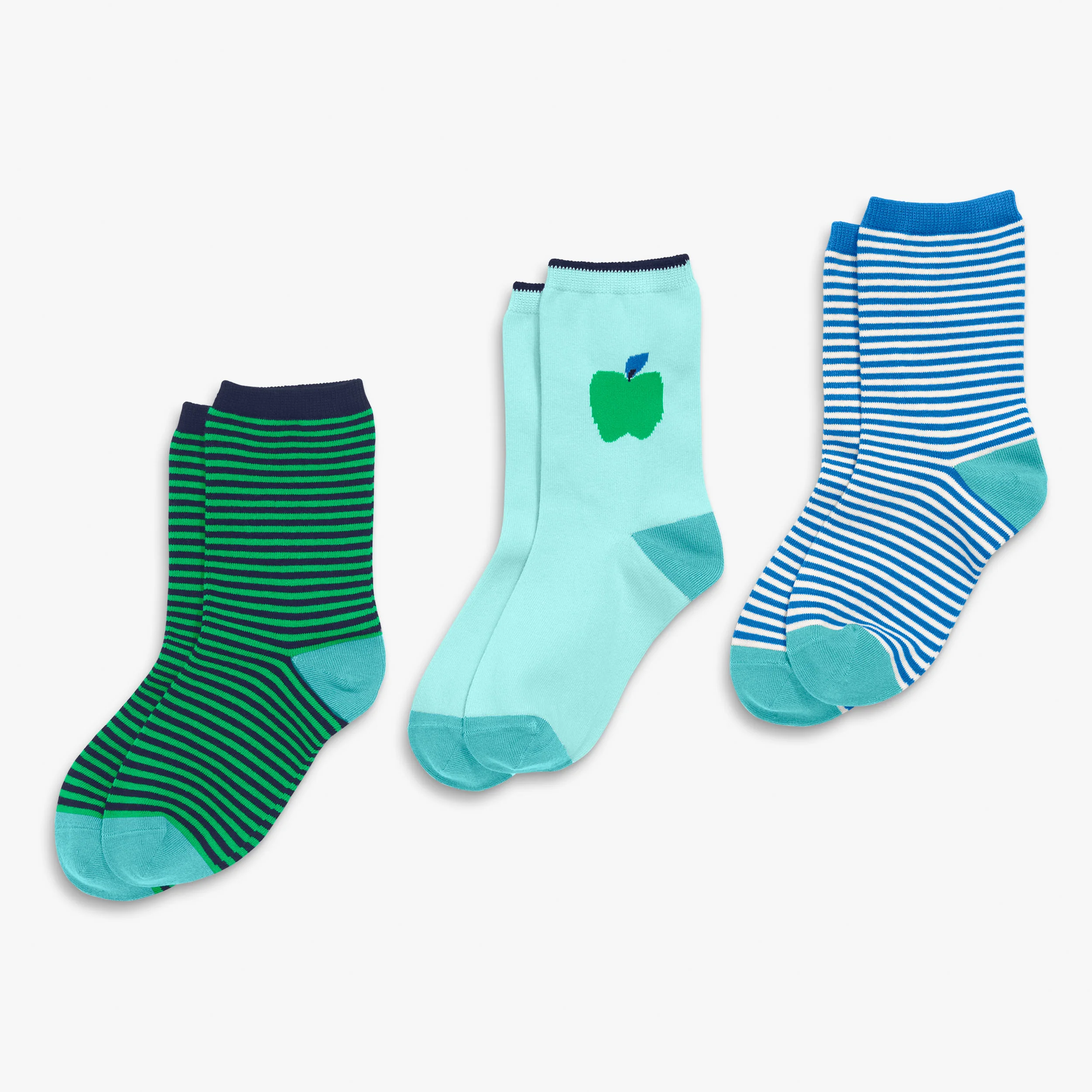 Kids crew sock 3-pack in apple mix