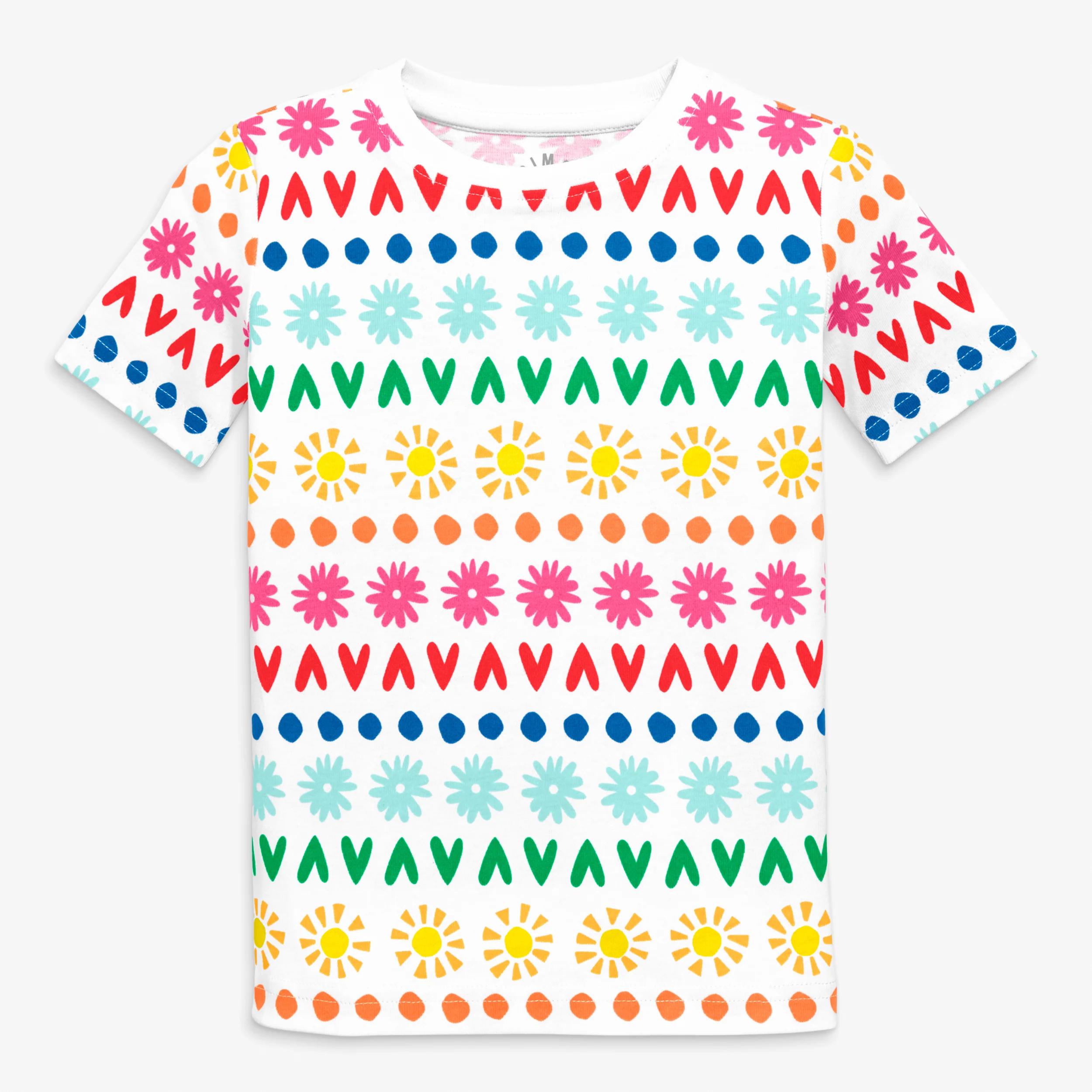 Kids organic short sleeve pj top in rainbow garden 1 18293-kids-organic-short-sleeve-pj-top-in-rainbow-garden-1.webp